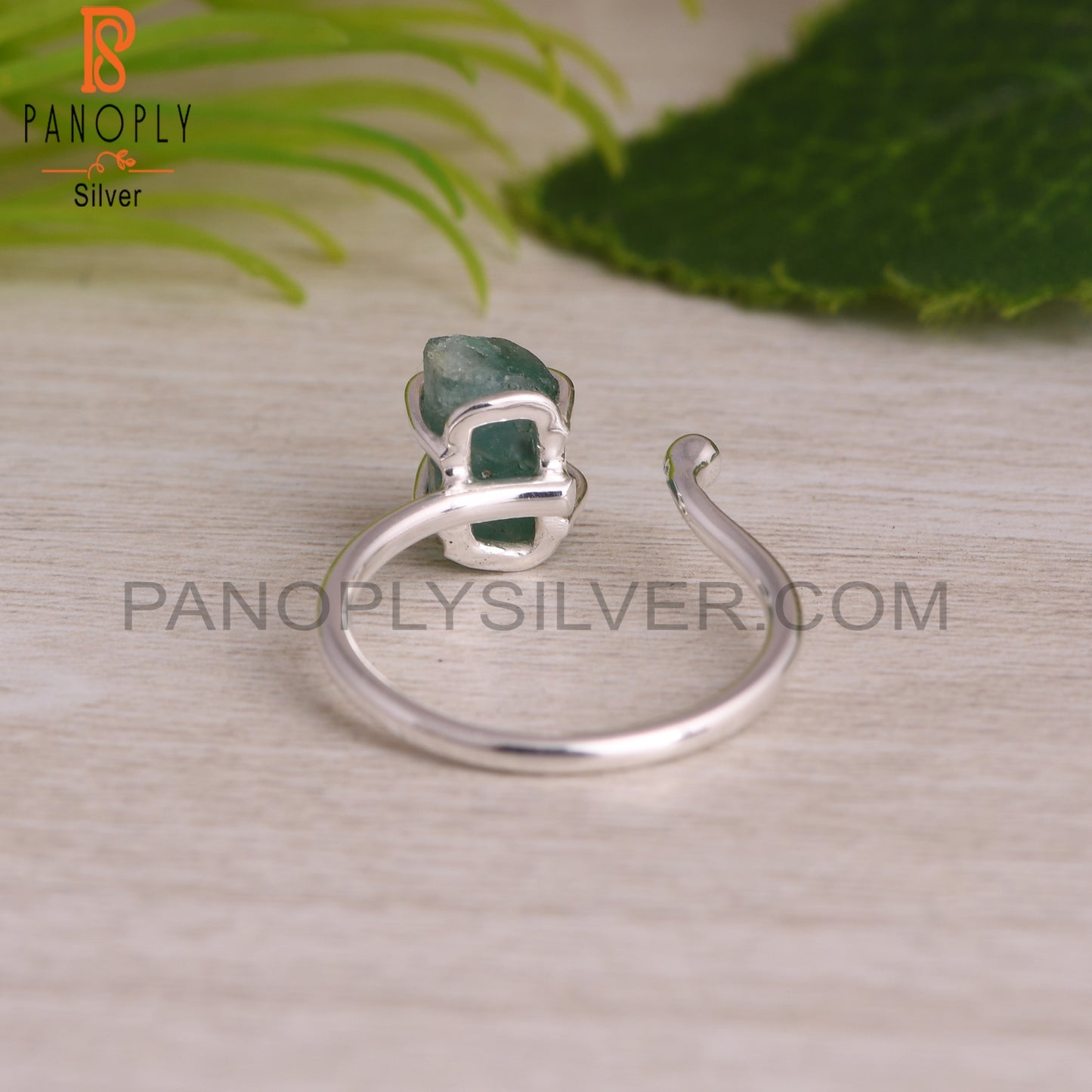 Emerald Rough 925 Sterling Silver Openable Ring