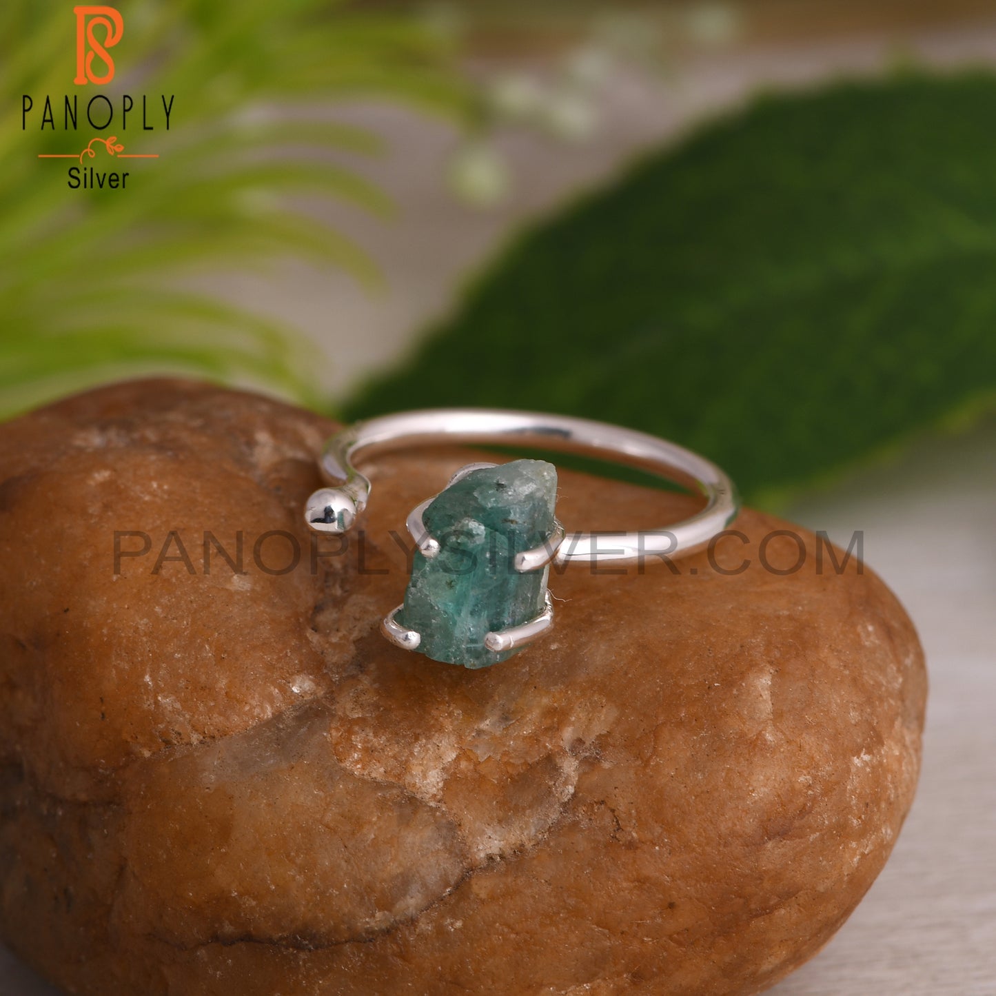 Emerald Rough 925 Sterling Silver Openable Ring