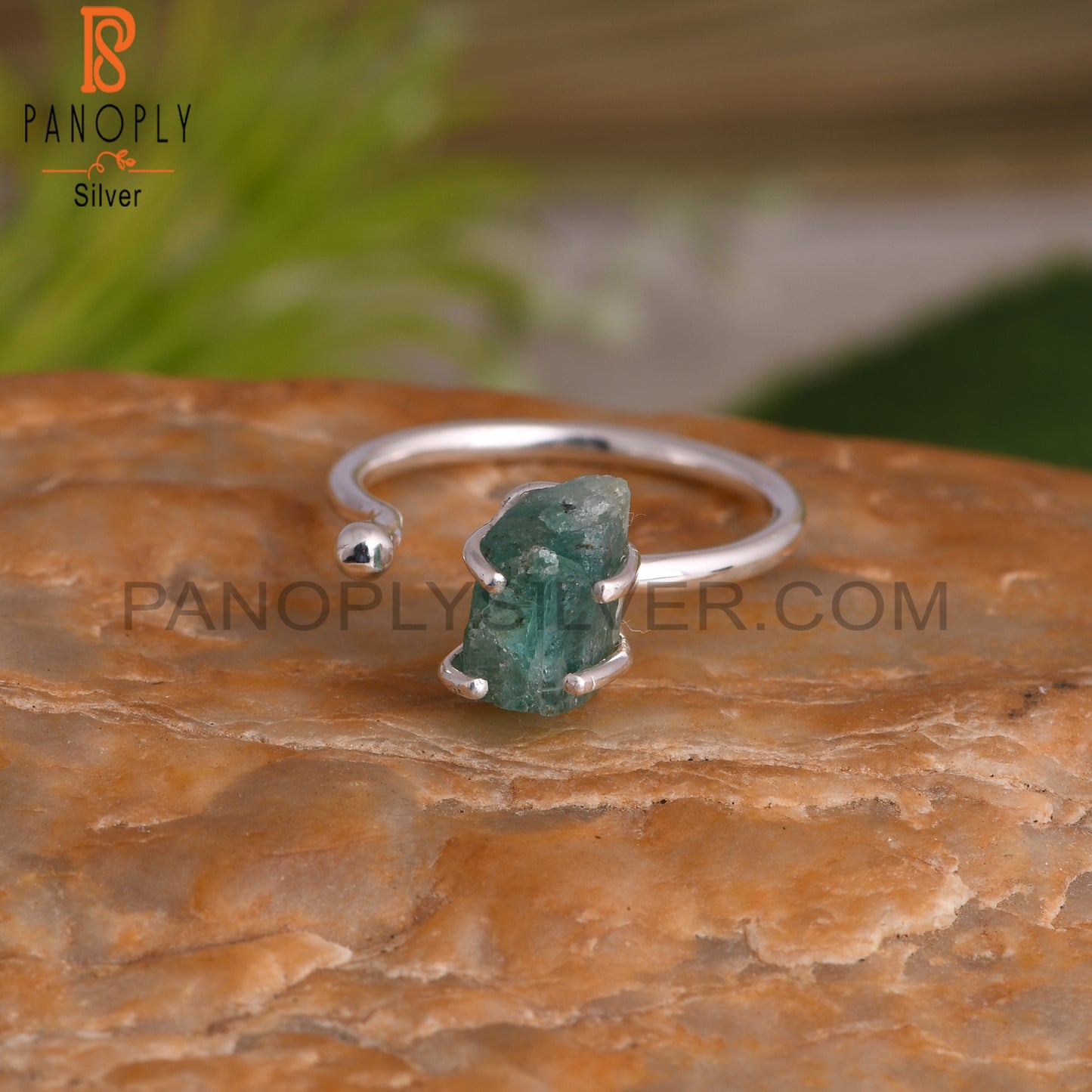 Emerald Rough 925 Sterling Silver Openable Ring