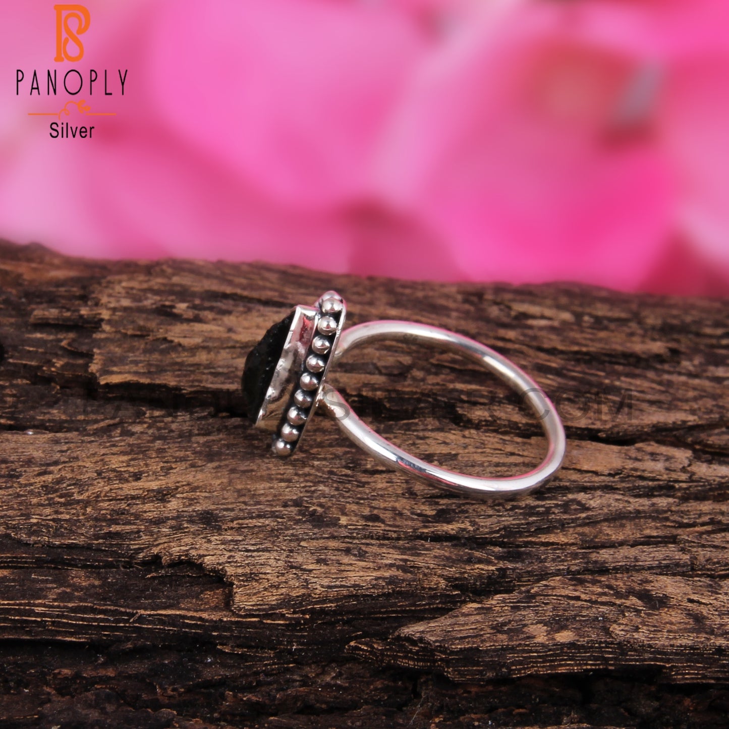 Moldavite 925 Sterling Silver Classic Statement Ring