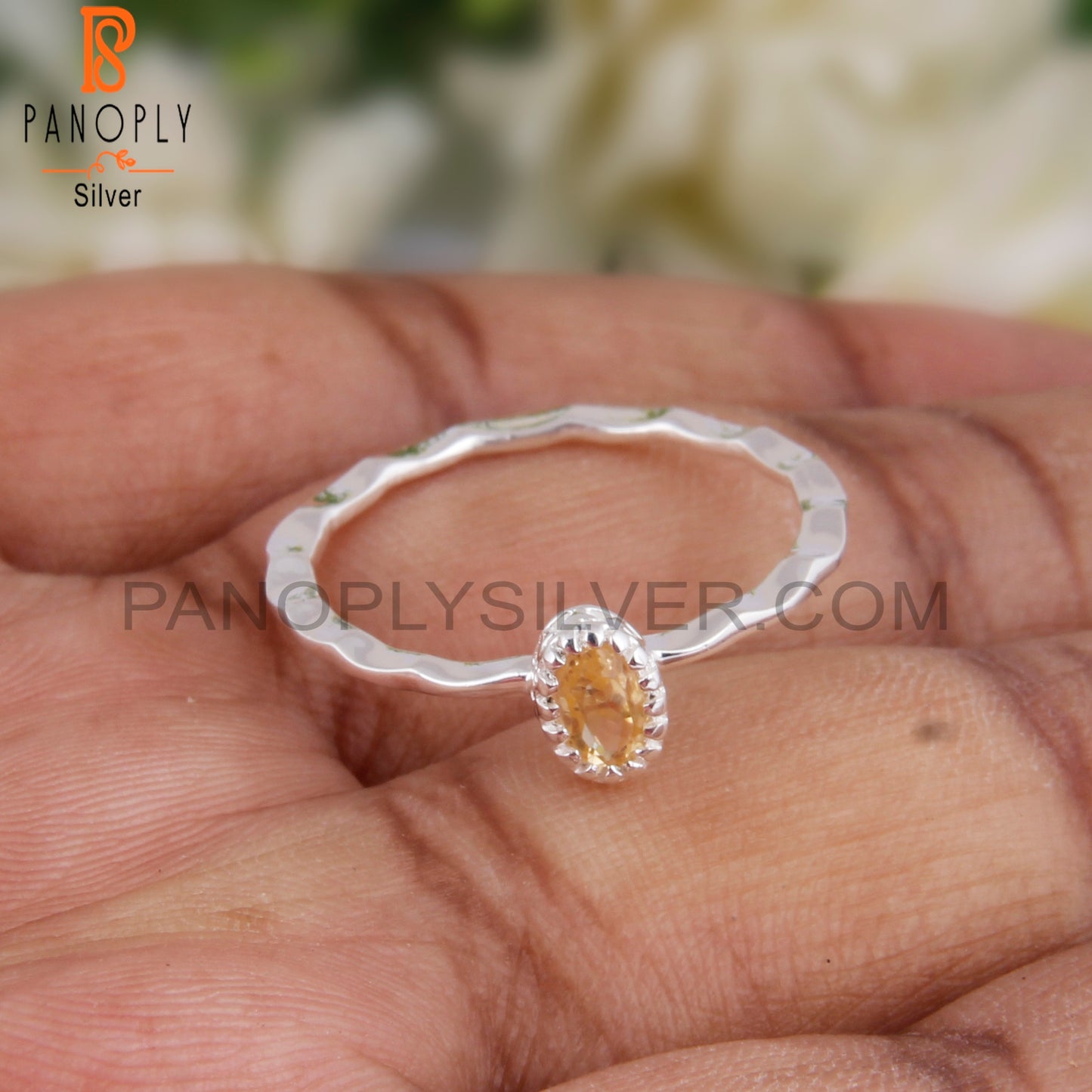 Citrine Oval 925 Sterling Silver Ring