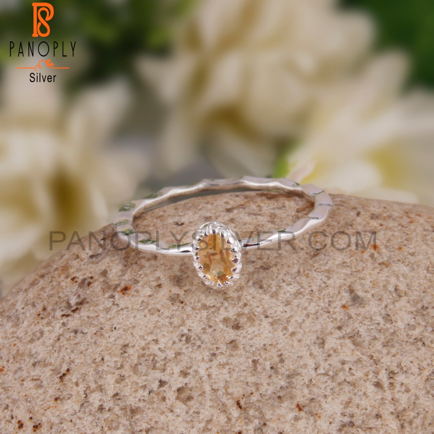 Citrine Oval 925 Sterling Silver Ring