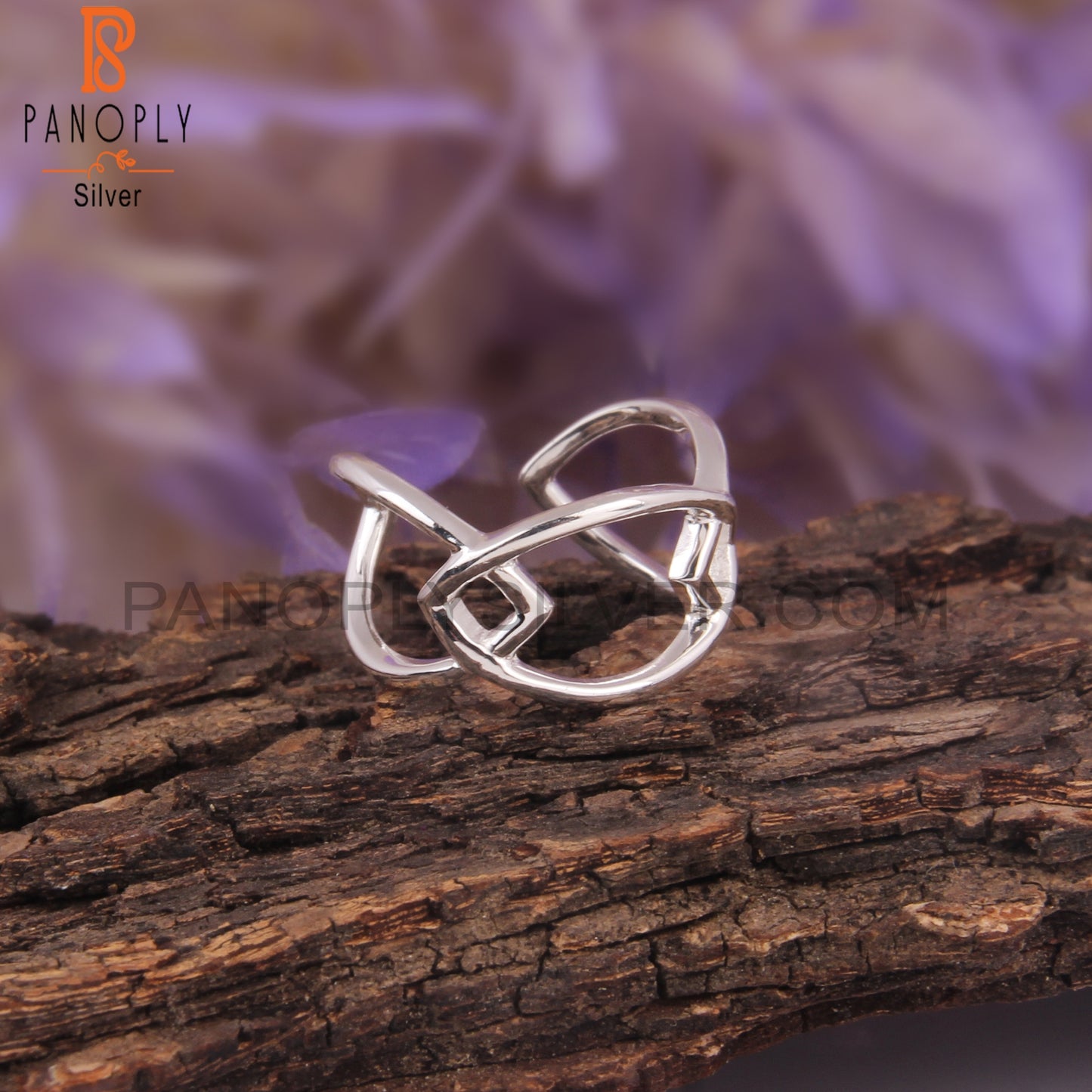 Fine 925 Sterling Silver Luna Cross Ring
