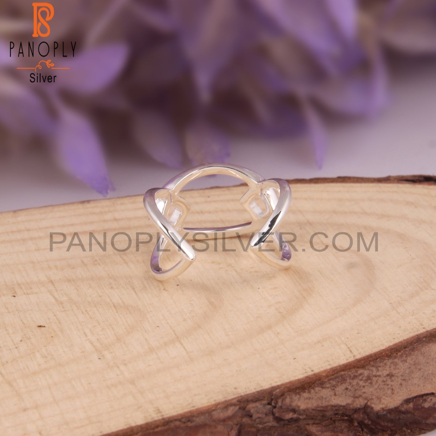 Fine 925 Sterling Silver Luna Cross Ring