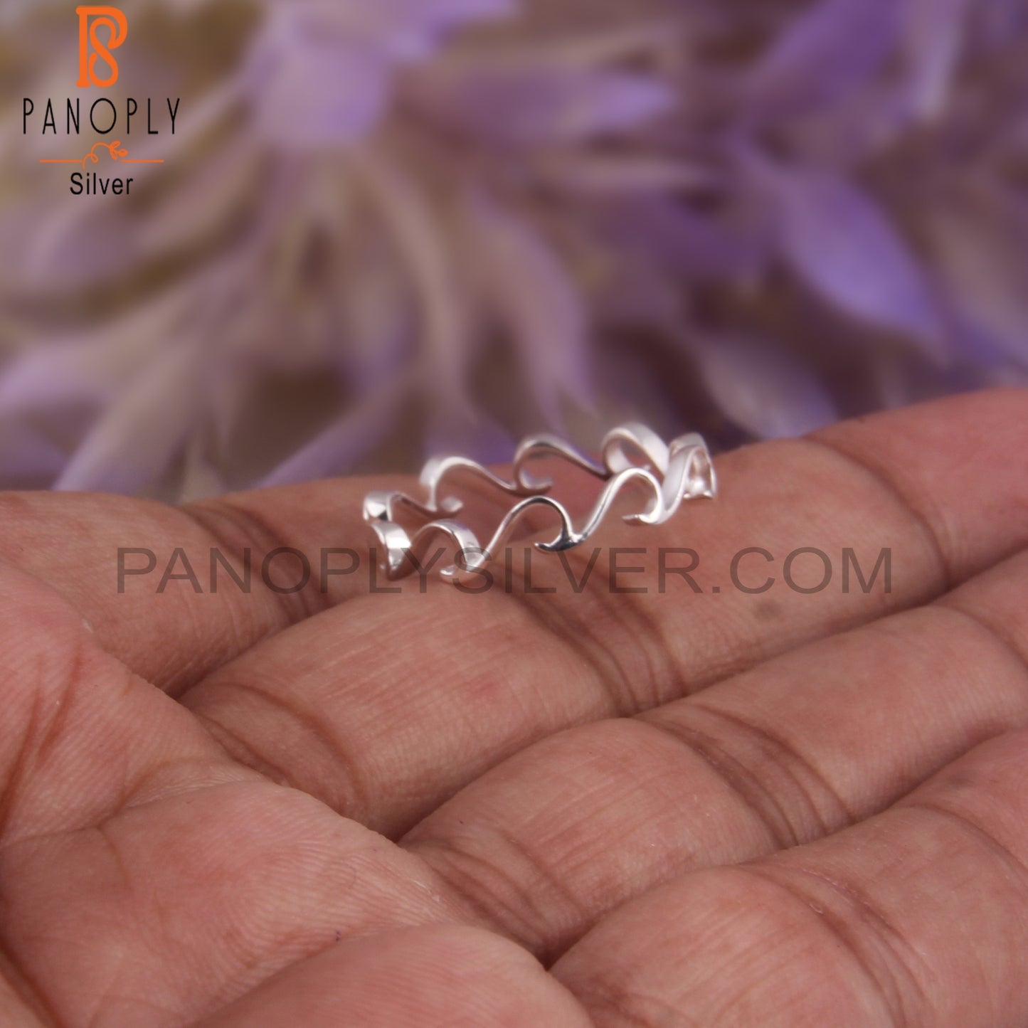 Wave Design 925 Sterling Silver Ring Band
