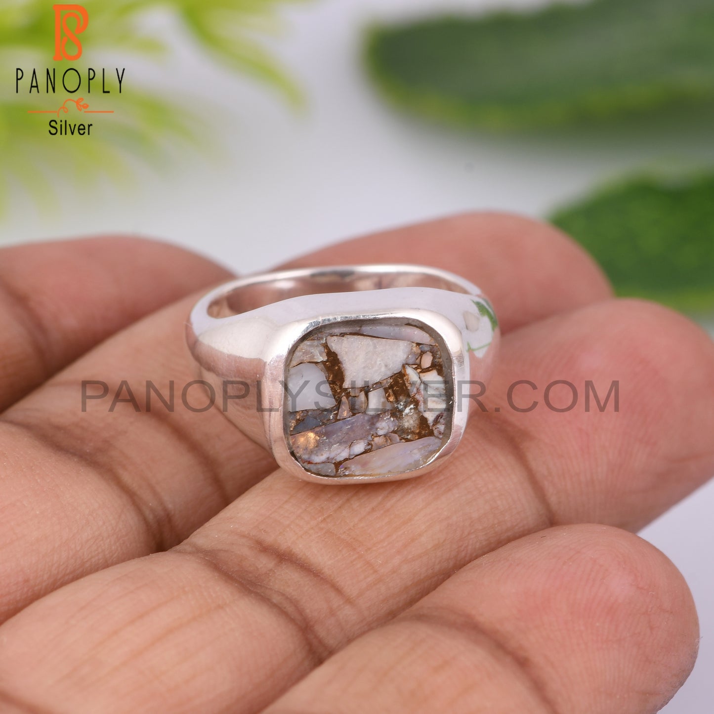 Mojave Copper Ethiopian Opal Cushion 925 Sterling Silver Ring