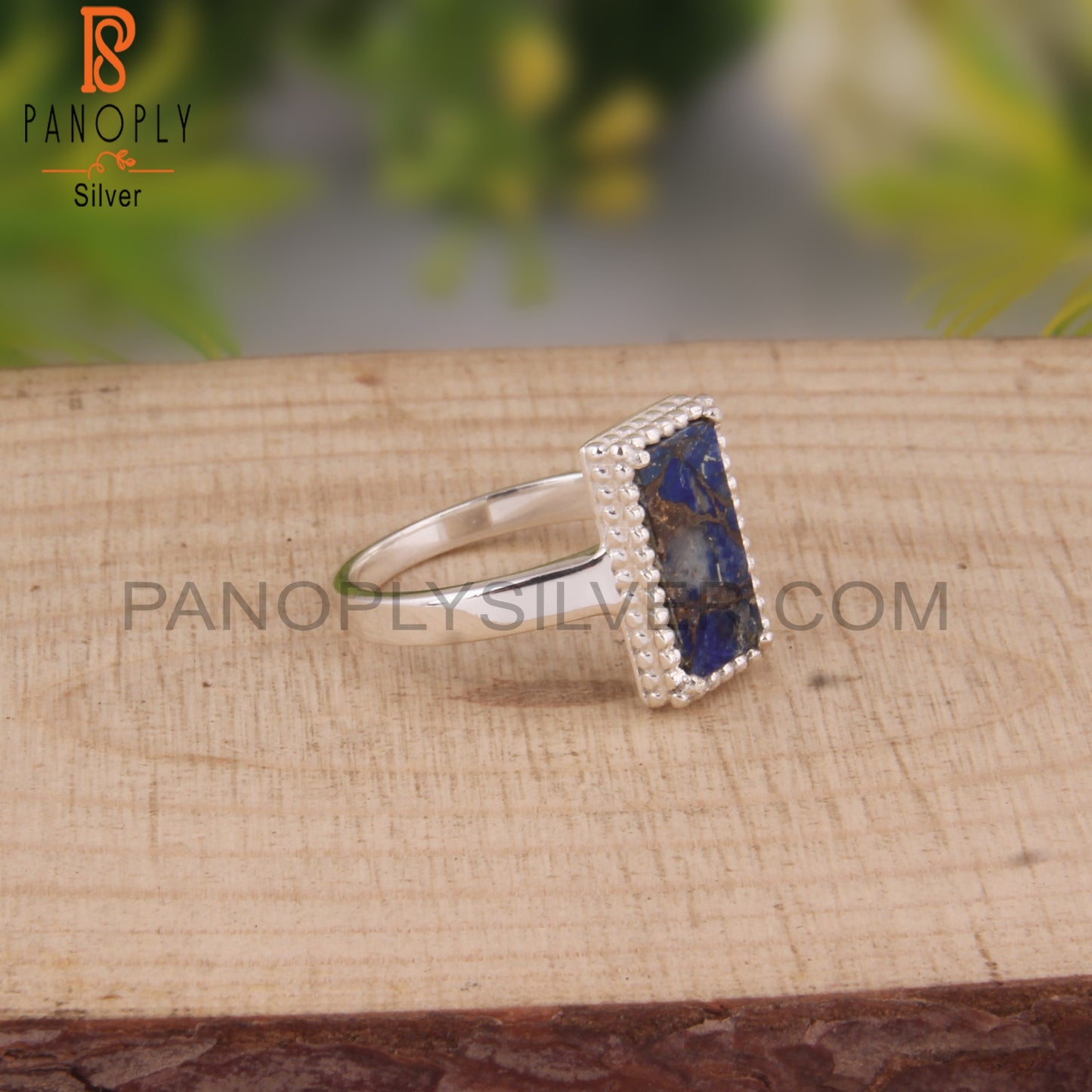 Mojave Lapis Silver Party Wear Ring For Christmas