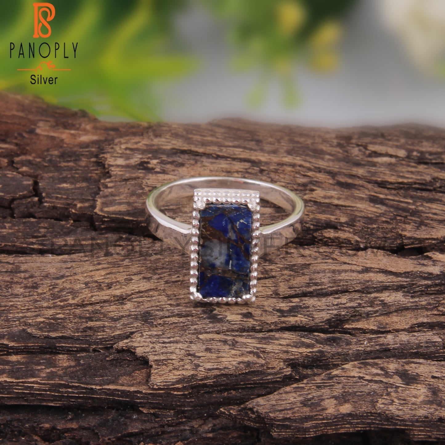 Mojave Lapis Silver Party Wear Ring For Christmas