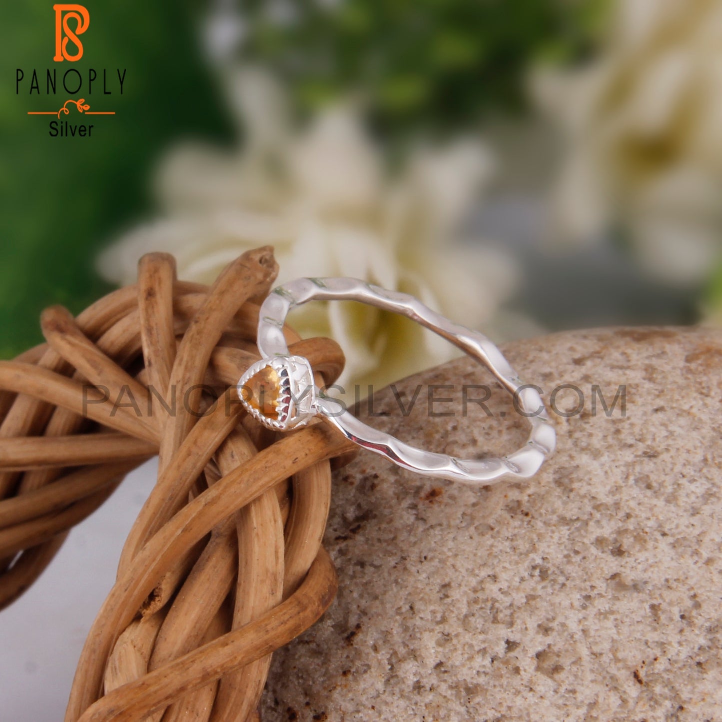 Citrine Triangular Shape 925 Sterling Silver Ring