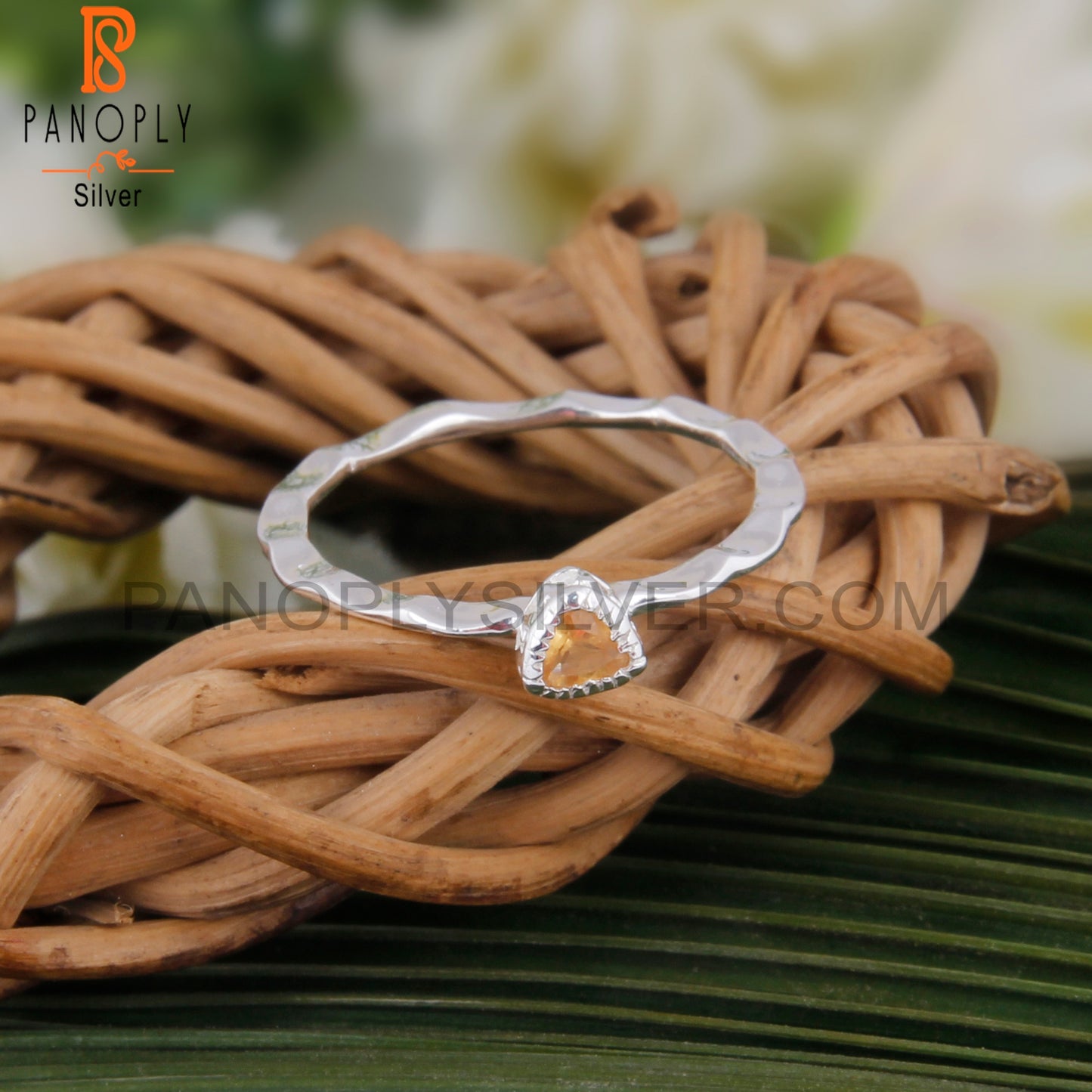 Citrine Triangular Shape 925 Sterling Silver Ring