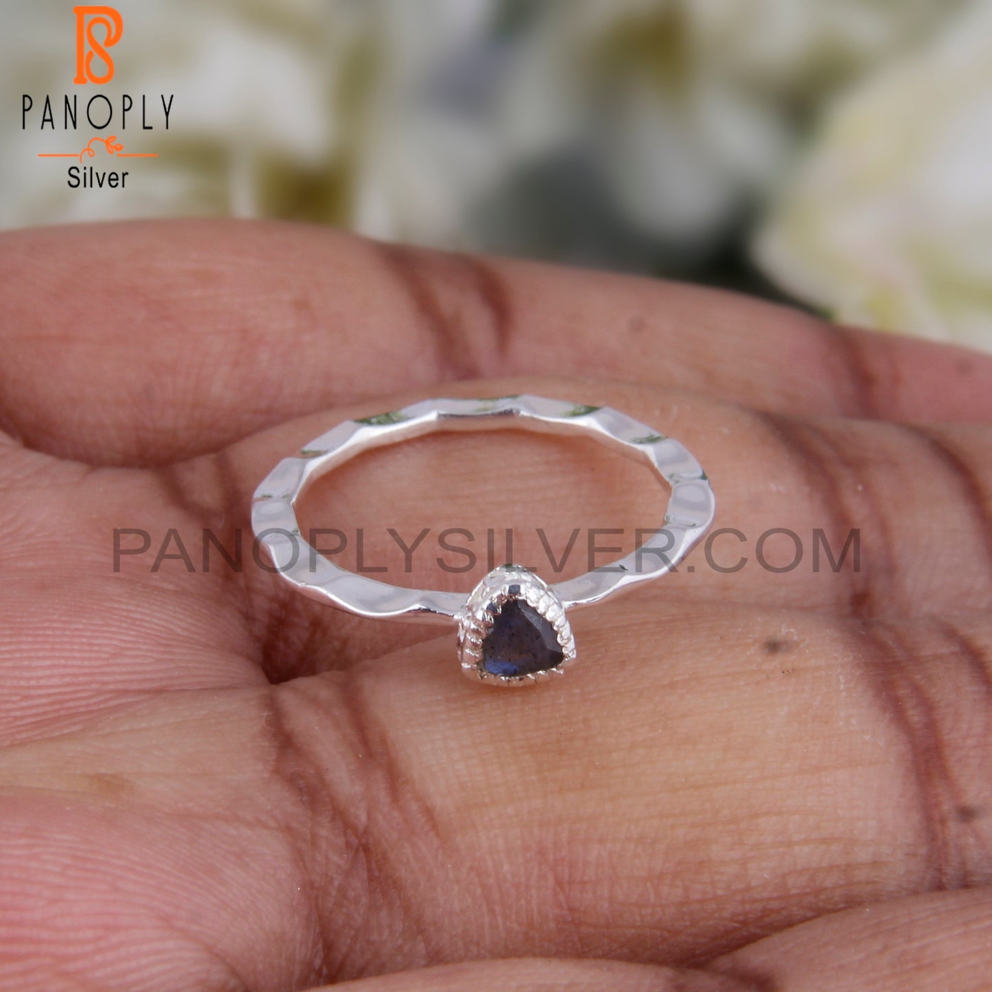 Labradorite Triangular 925 Sterling Silver Ring