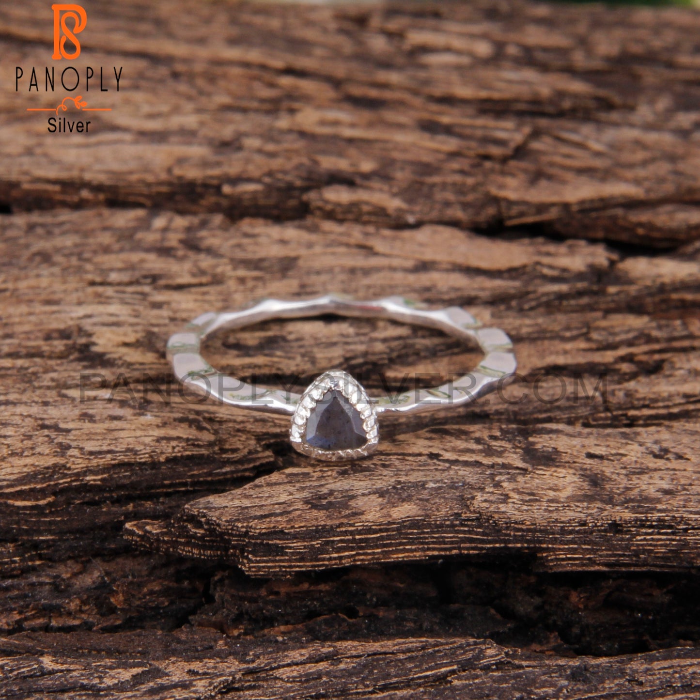 Labradorite Triangular 925 Sterling Silver Ring