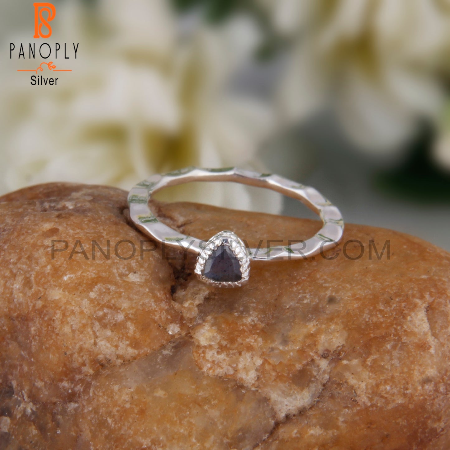 Labradorite Triangular 925 Sterling Silver Ring
