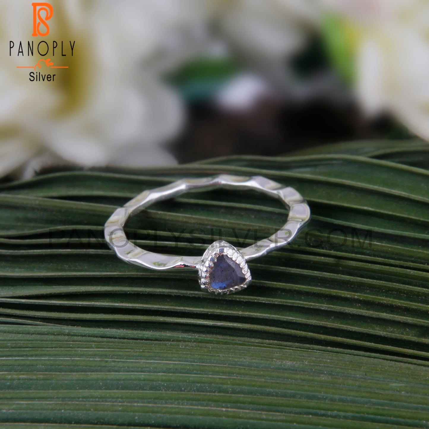 Labradorite Triangular 925 Sterling Silver Ring