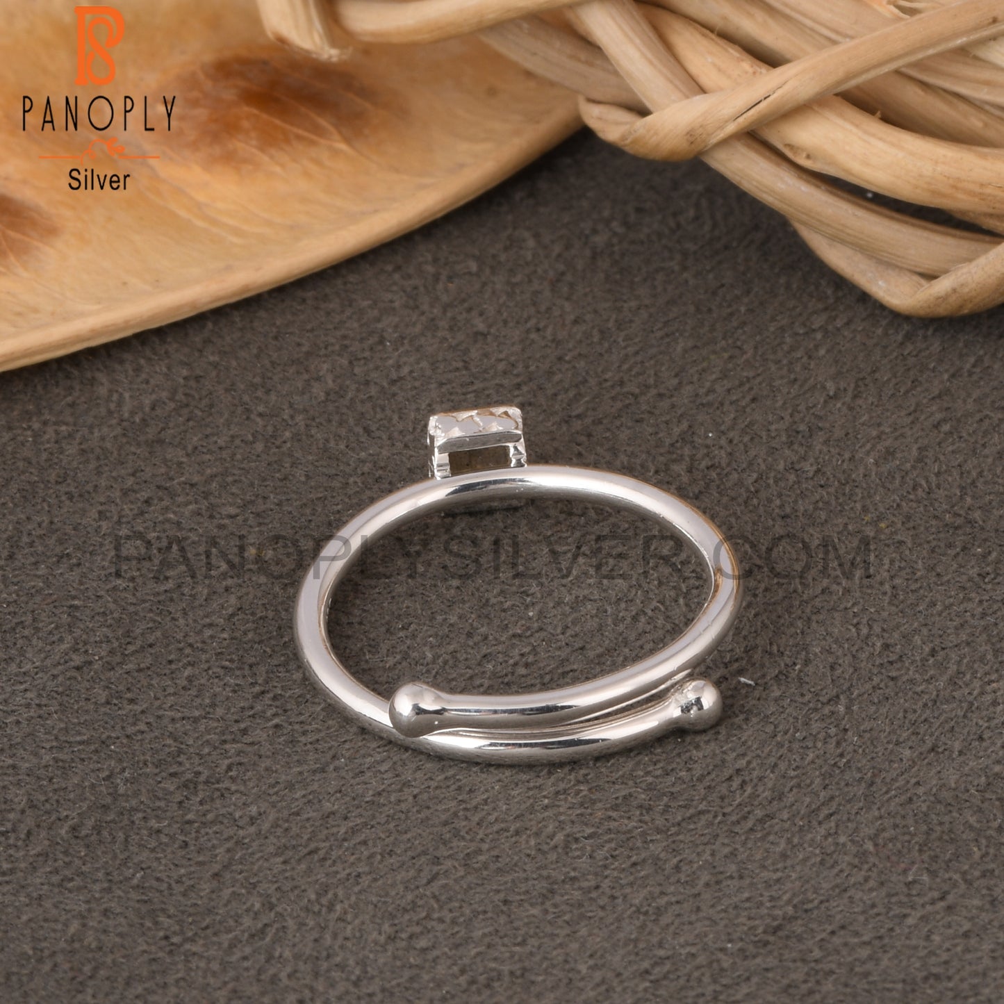 Labradorite Square 925 Sterling Silver Ring