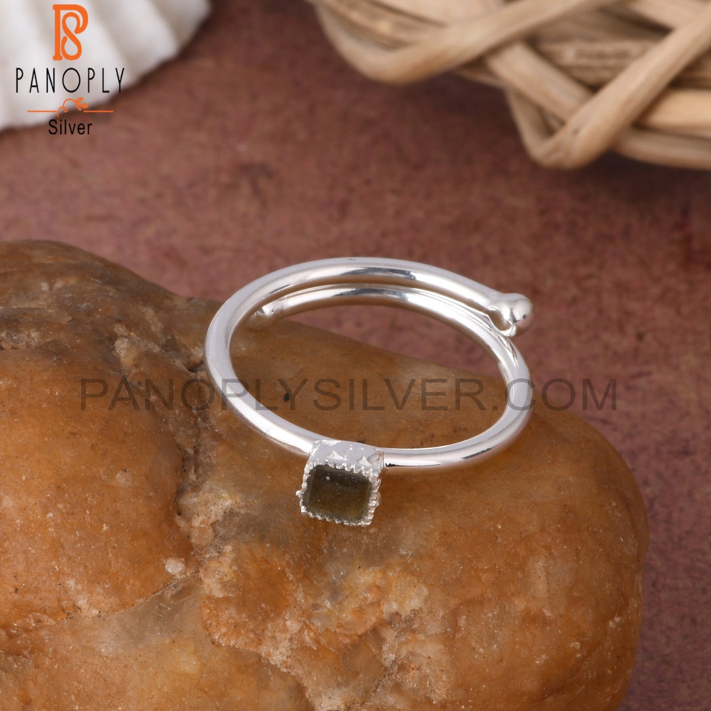Gold Sheen Obsidian 925 Silver Beautiful Adjustable Ring