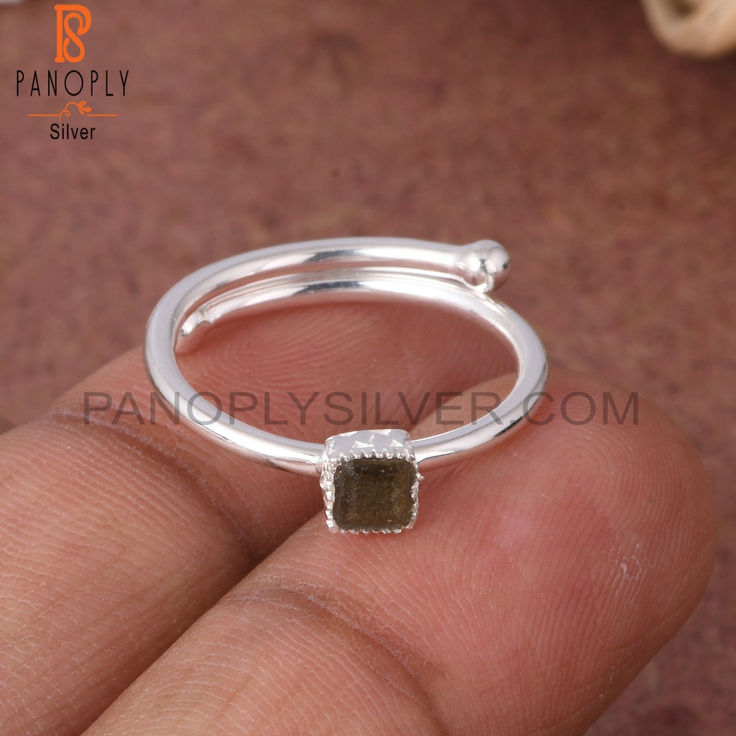 Gold Sheen Obsidian 925 Silver Beautiful Adjustable Ring