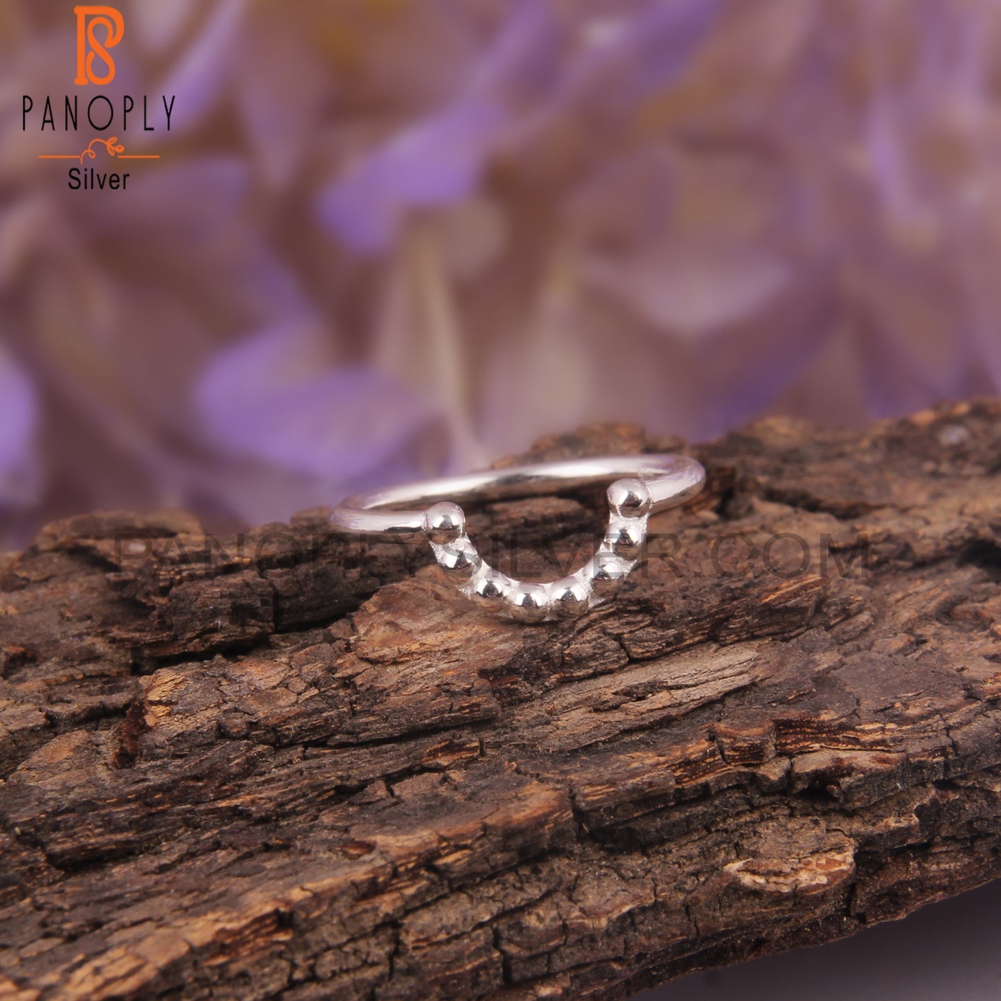 Handmade 925 Sterling Silver Half Moon Ring