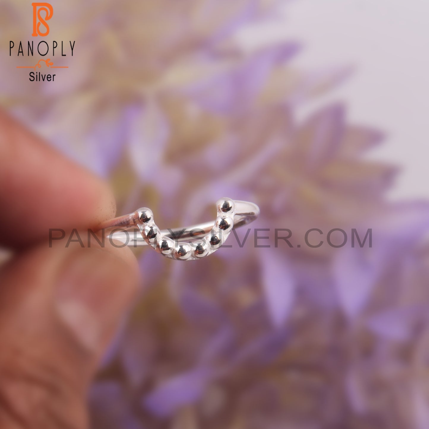 Handmade 925 Sterling Silver Half Moon Ring