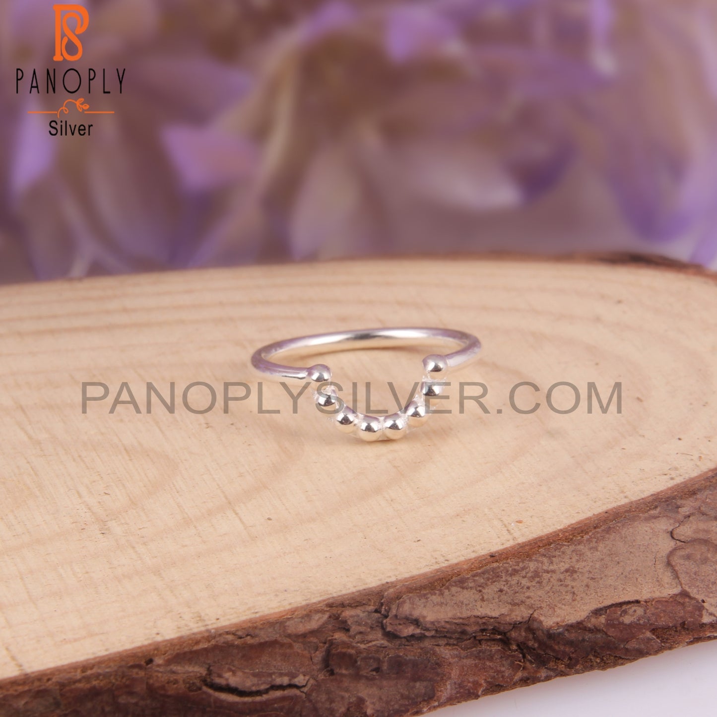 Handmade 925 Sterling Silver Half Moon Ring