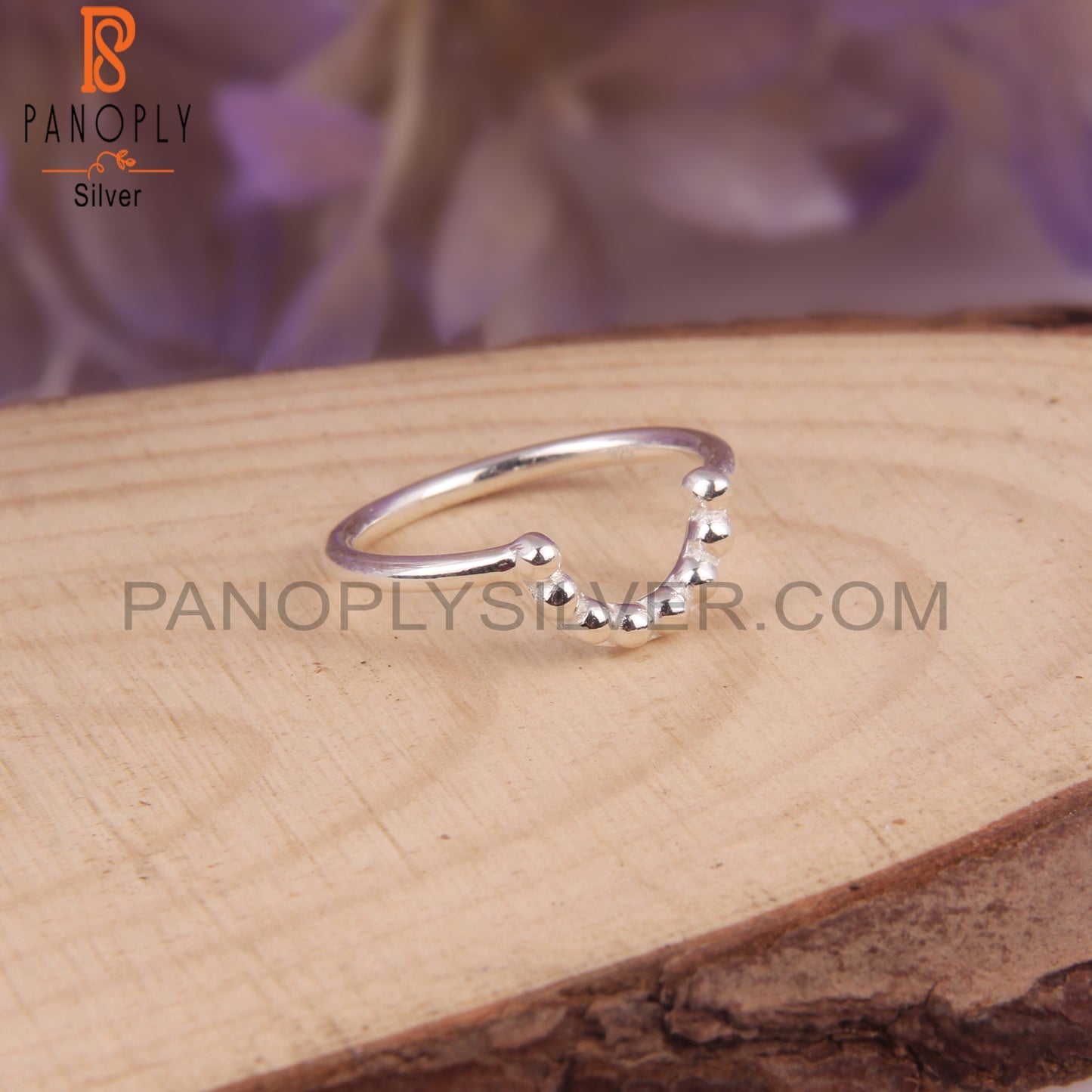 Handmade 925 Sterling Silver Half Moon Ring