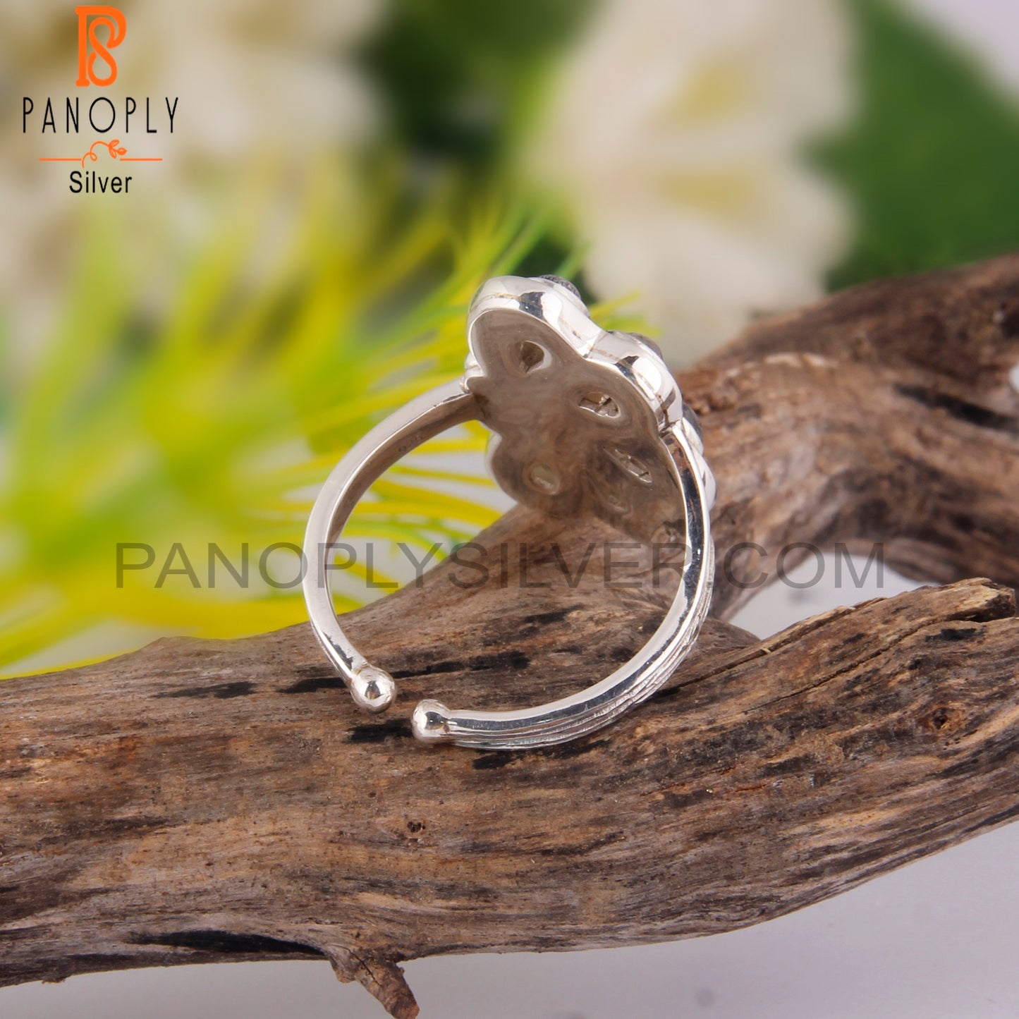 Crystal Quartz Stone Pear Shape 925 Sterling Silver Ring