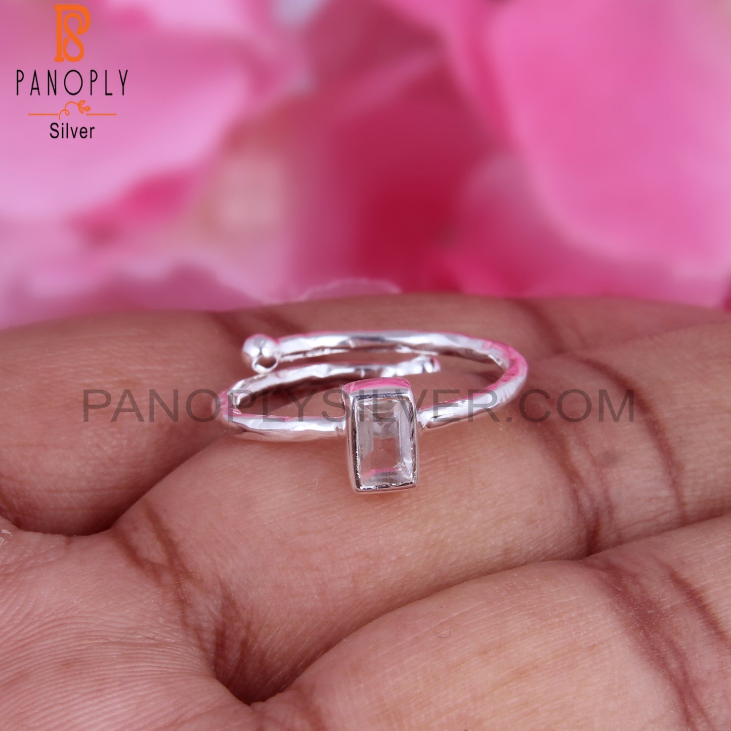 Crystal Quartz 925 Sterling Silver Ring