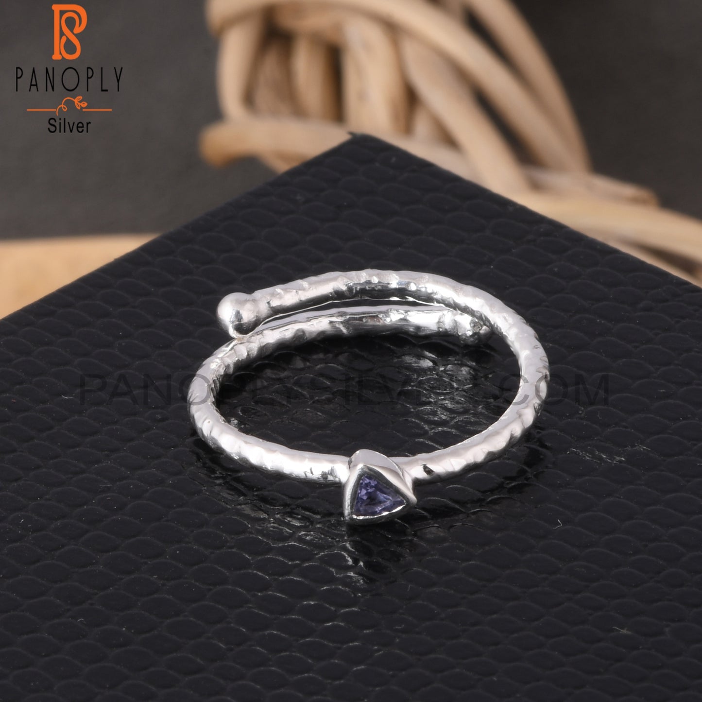 Iolite Trillion Shape 925 Sterling Silver Ring