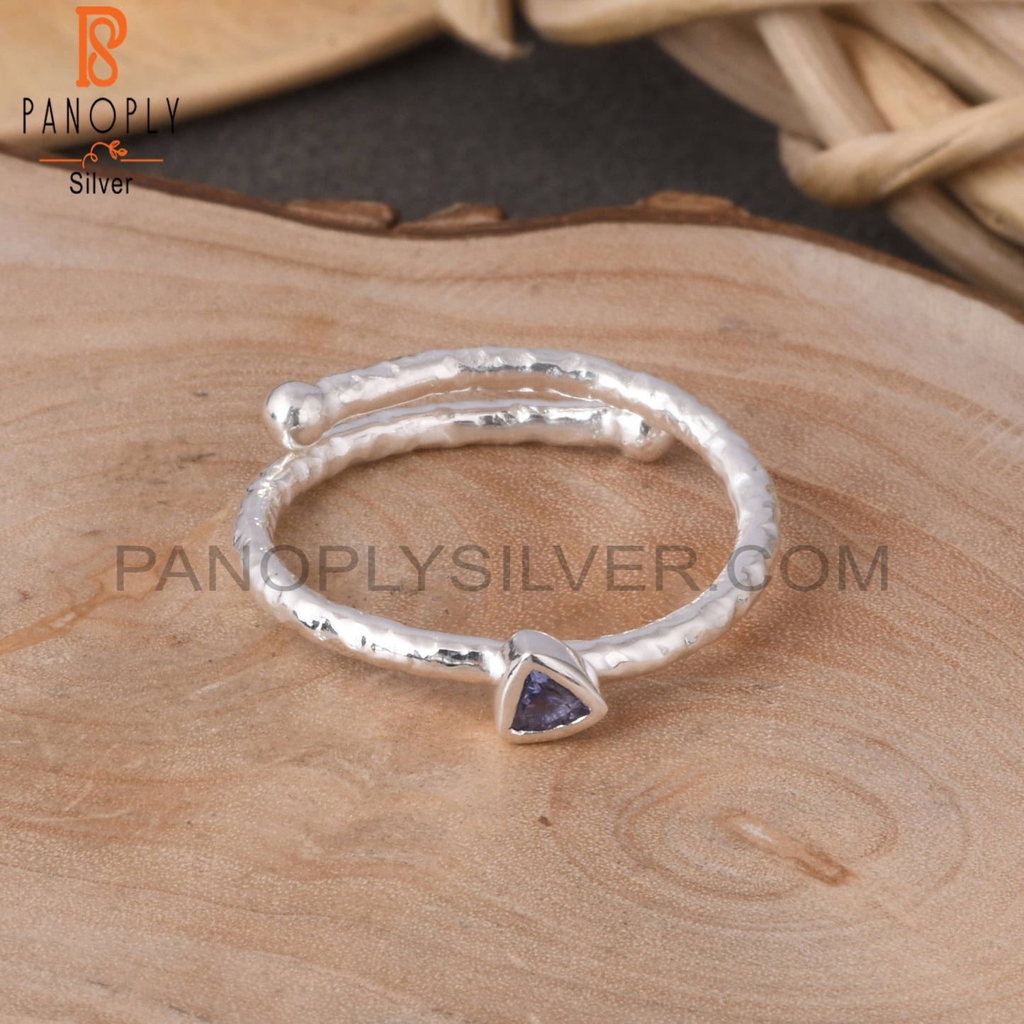 Iolite Trillion Shape 925 Sterling Silver Ring