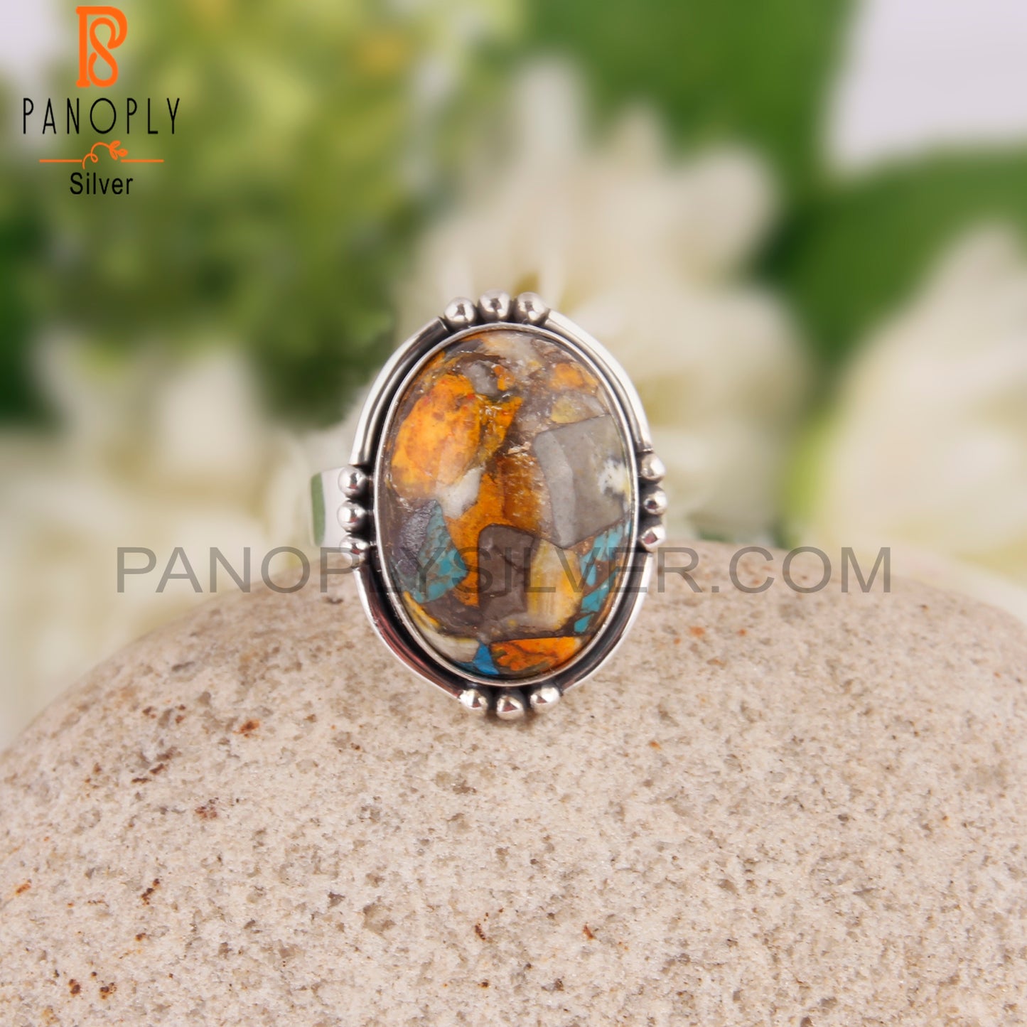 Mojave Bumblebee Turquoise 925 Silver Ring For Anniversary