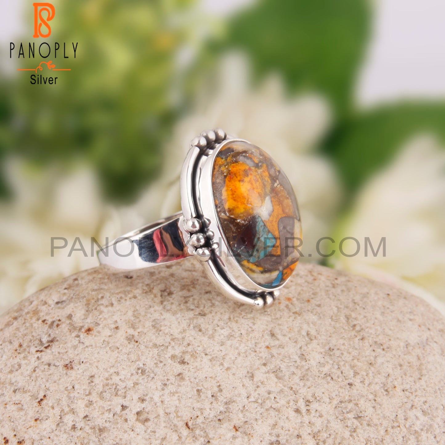 Mojave Bumblebee Turquoise 925 Silver Ring For Anniversary