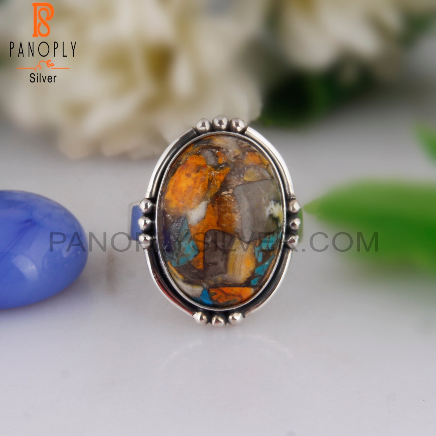 Mojave Bumblebee Turquoise 925 Silver Ring For Anniversary