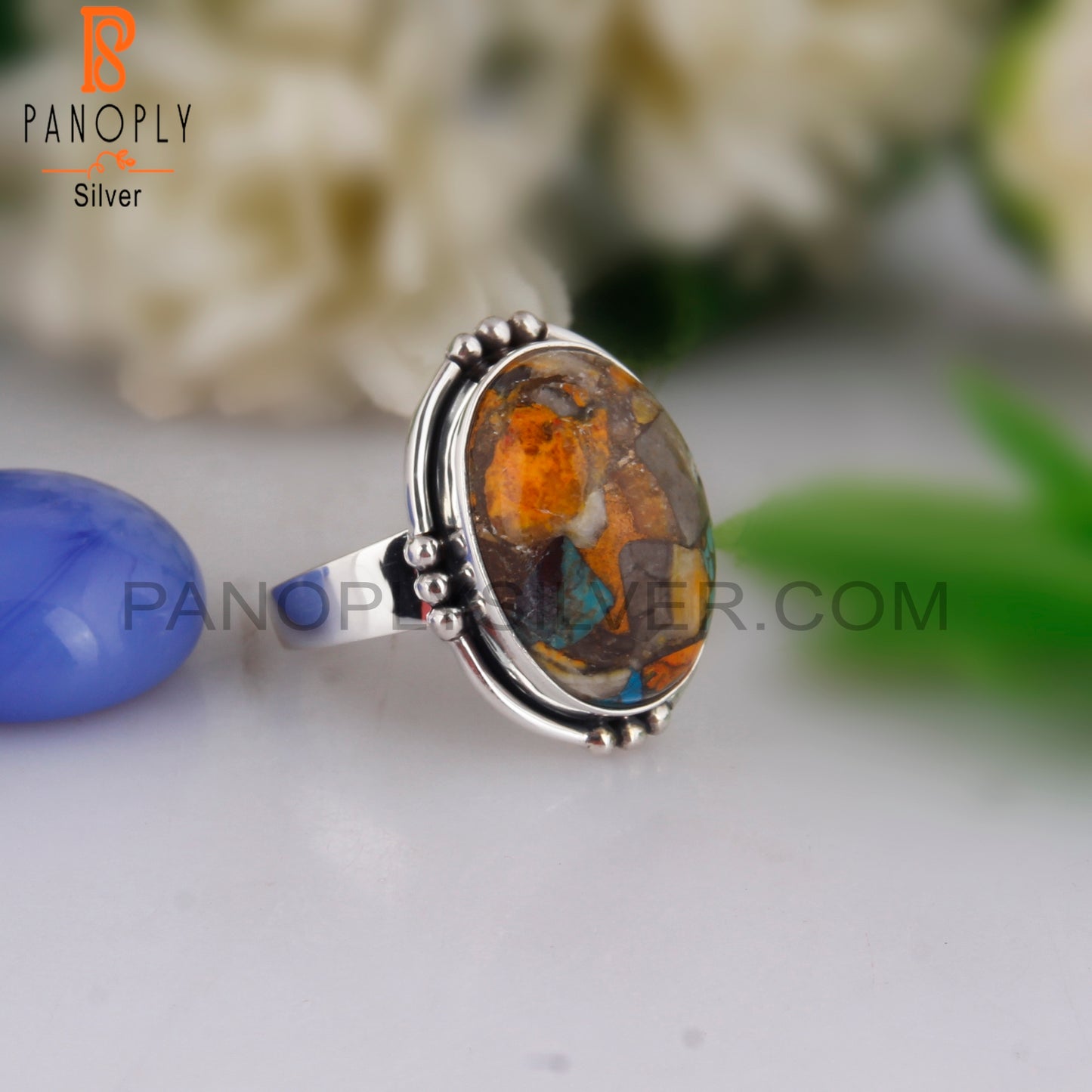 Mojave Bumblebee Turquoise 925 Silver Ring For Anniversary