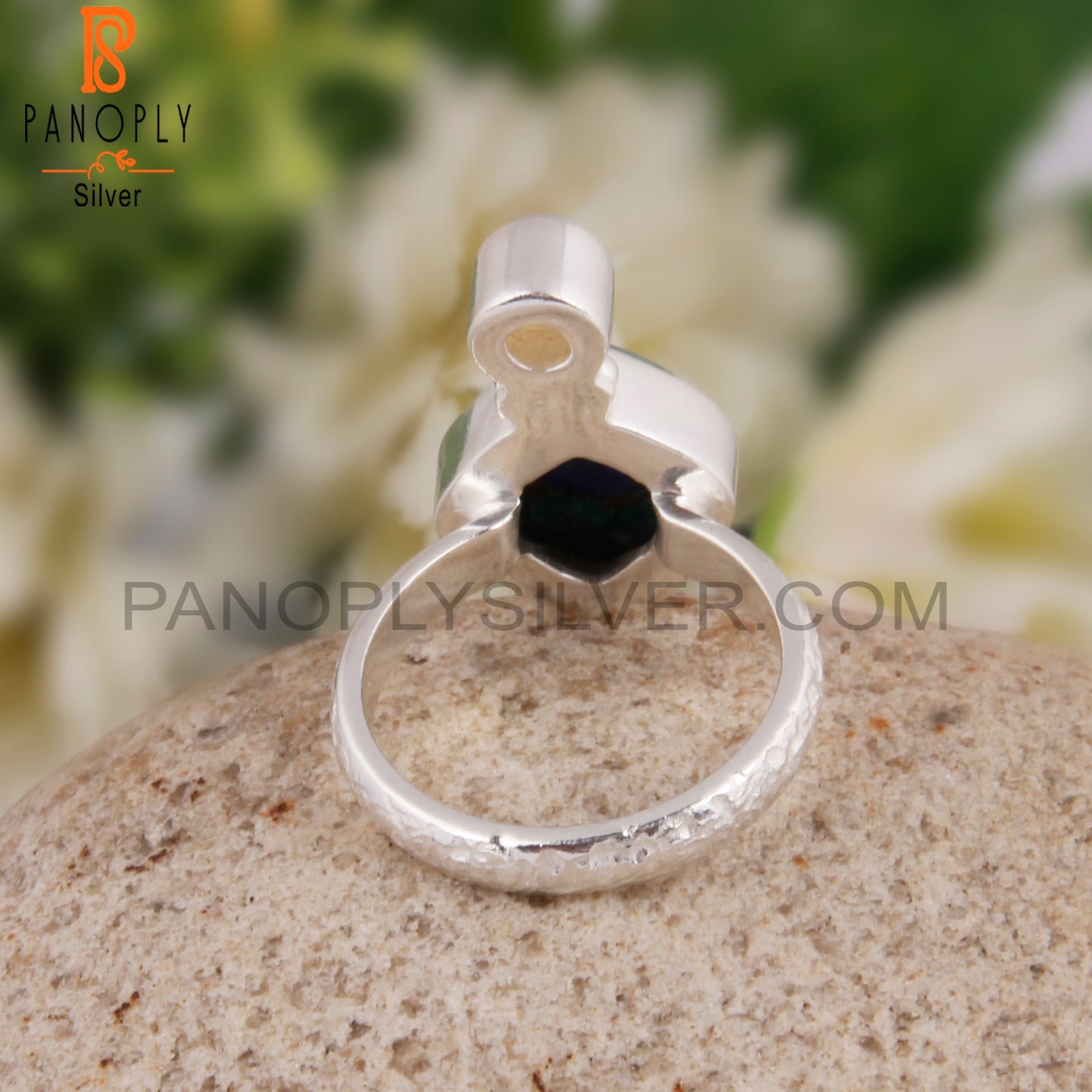 Mojave Azurite Malachite & Ethiopian Opal 925 Silver Pretty Ring