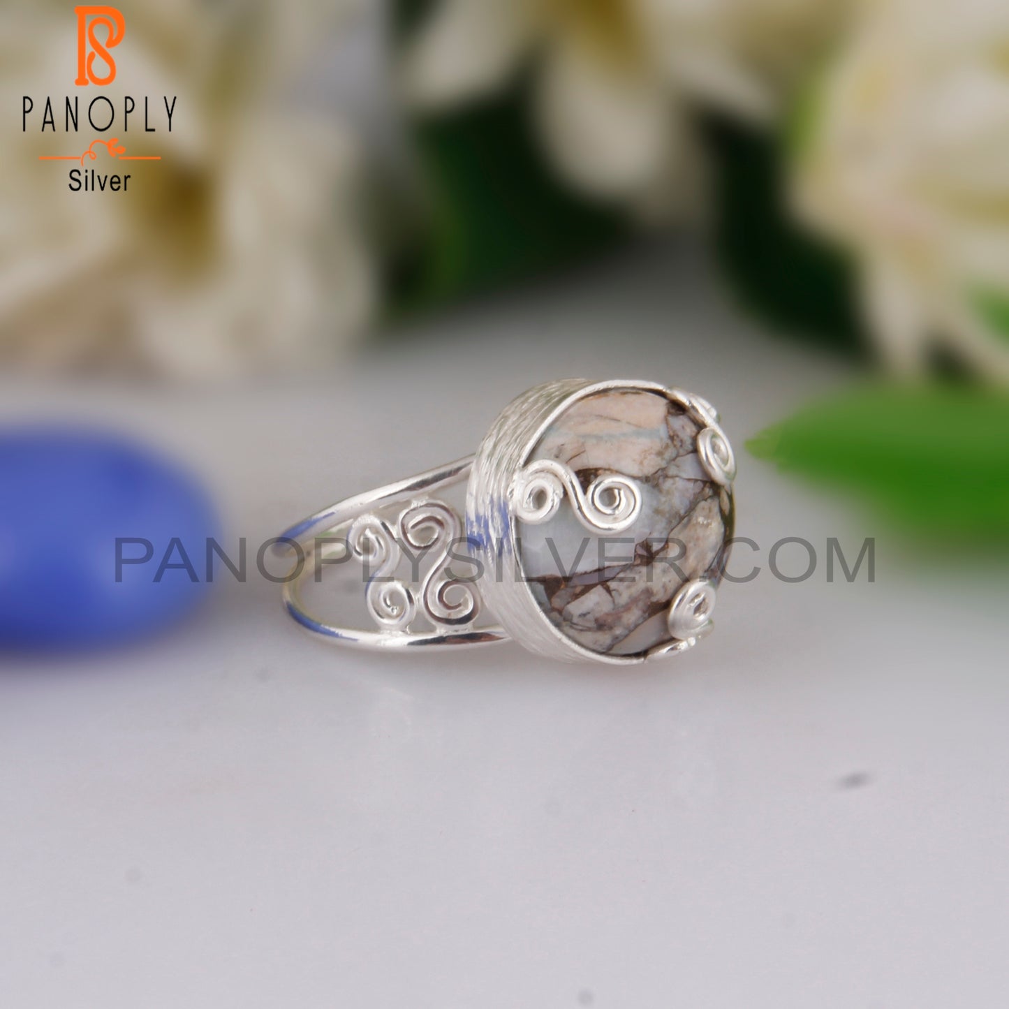 Mojave Opal Designer Round Shape 925 Sterling Silver Ring