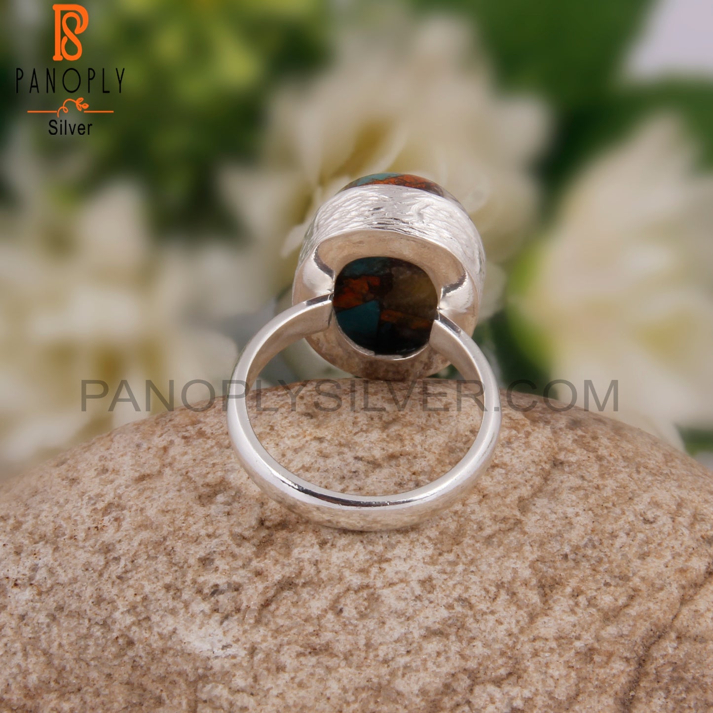 Bumblebee Mojave Turquoise Oval 925 Sterling Silver Ring