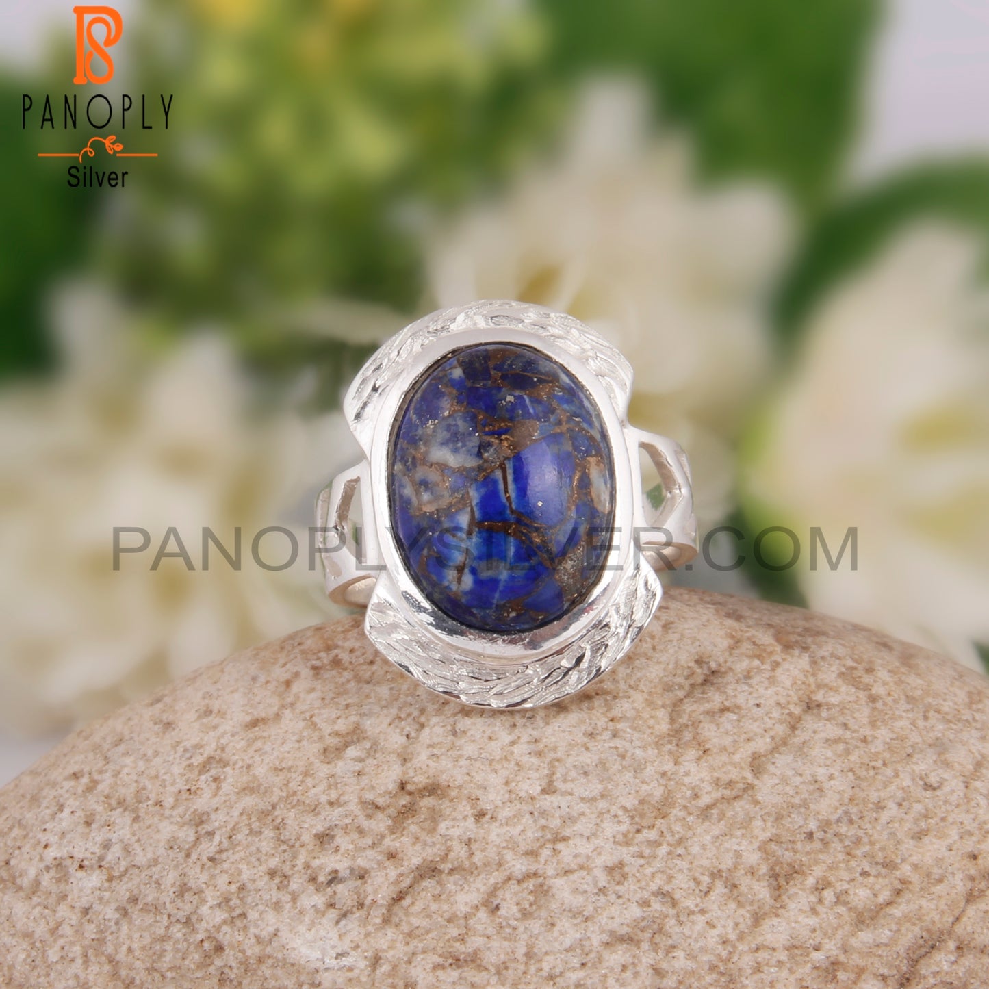 Oval Mojave Copper Lapis 925 Sterling Silver Ring