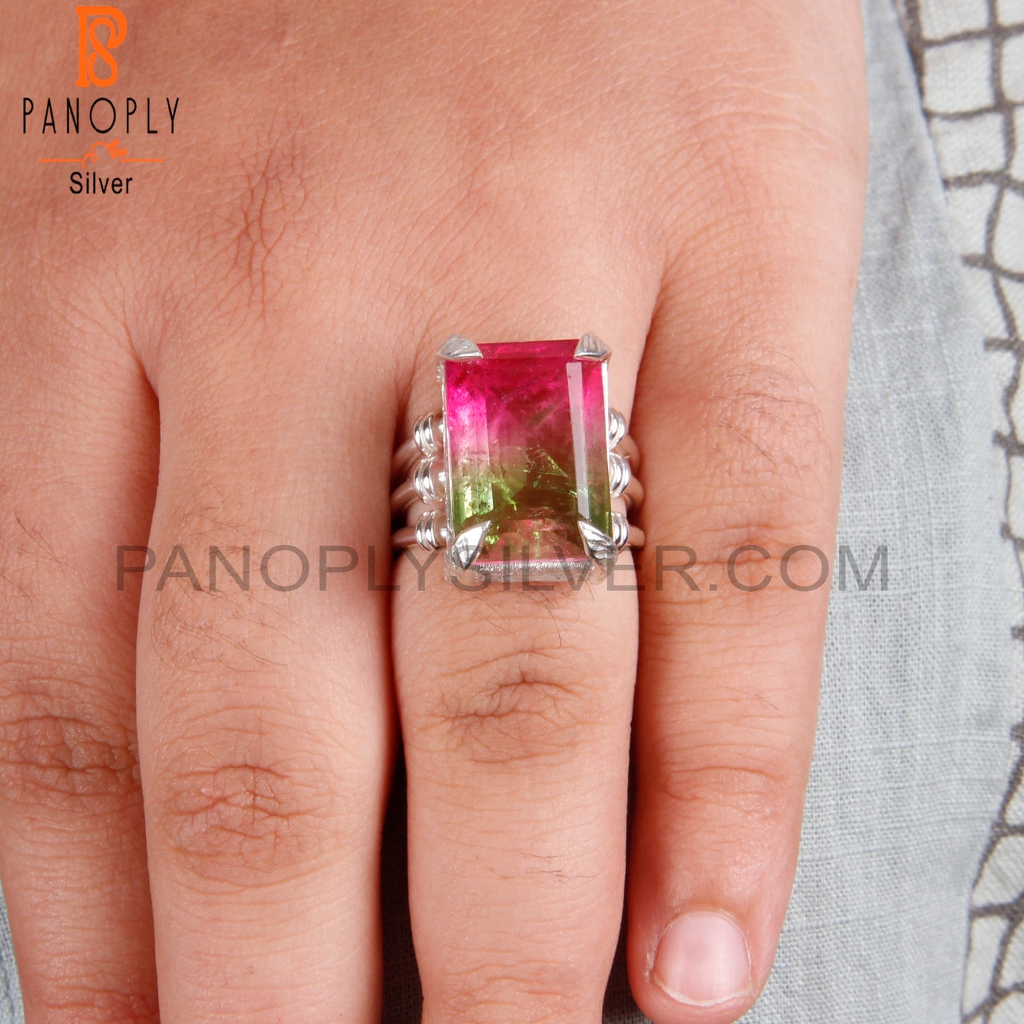 Bi-Colour Quartz Triplet 925 Sterling Silver Ring