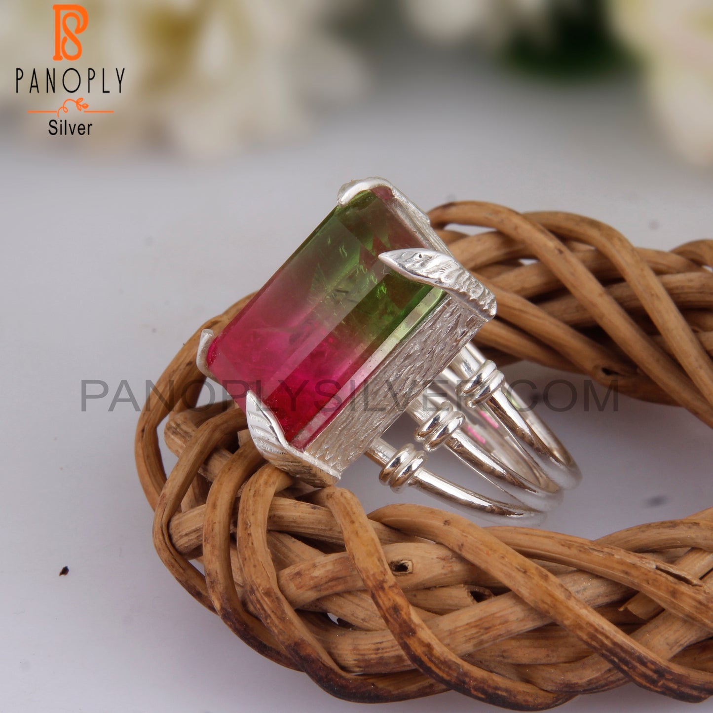 Bi-Colour Quartz Triplet 925 Sterling Silver Ring
