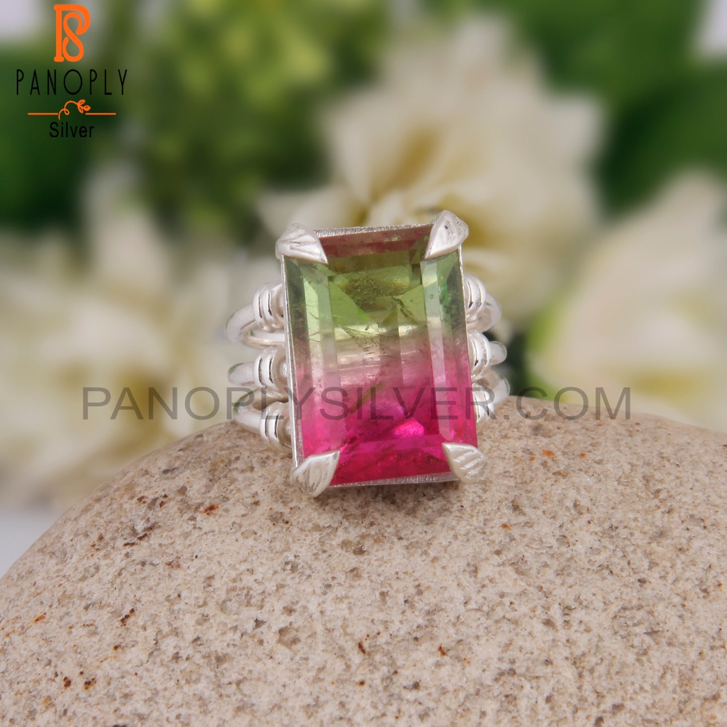 Bi-Colour Quartz Triplet 925 Sterling Silver Ring