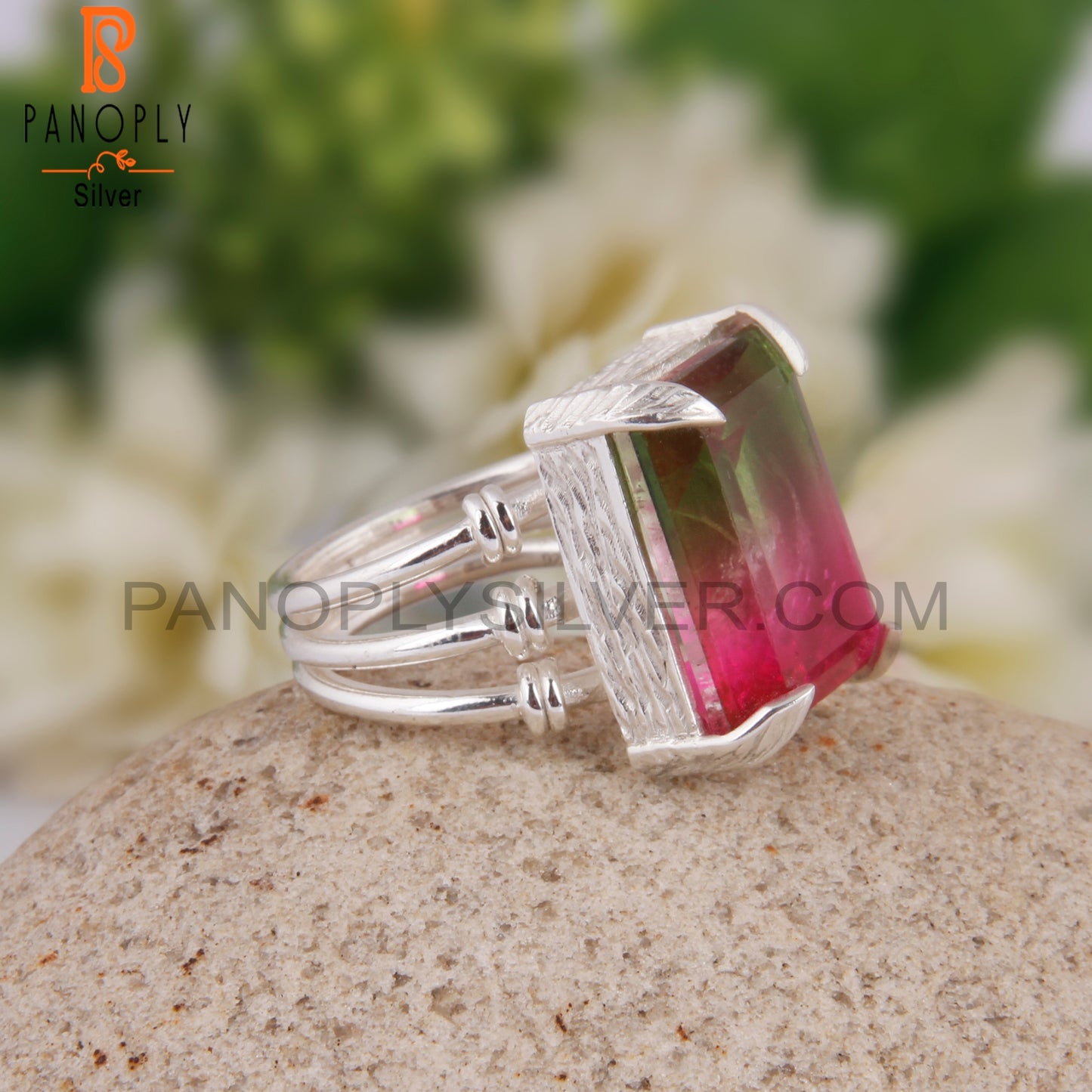 Bi-Colour Quartz Triplet 925 Sterling Silver Ring