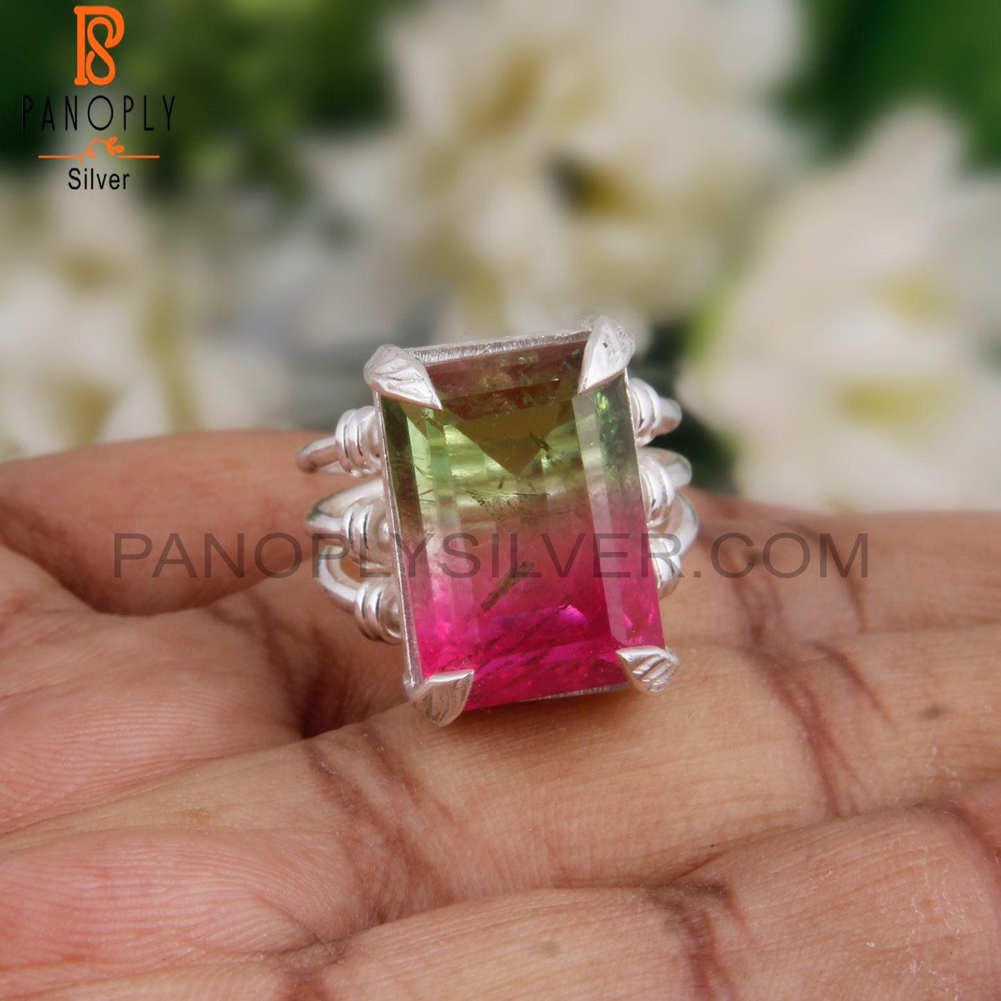 Bi-Colour Quartz Triplet 925 Sterling Silver Ring