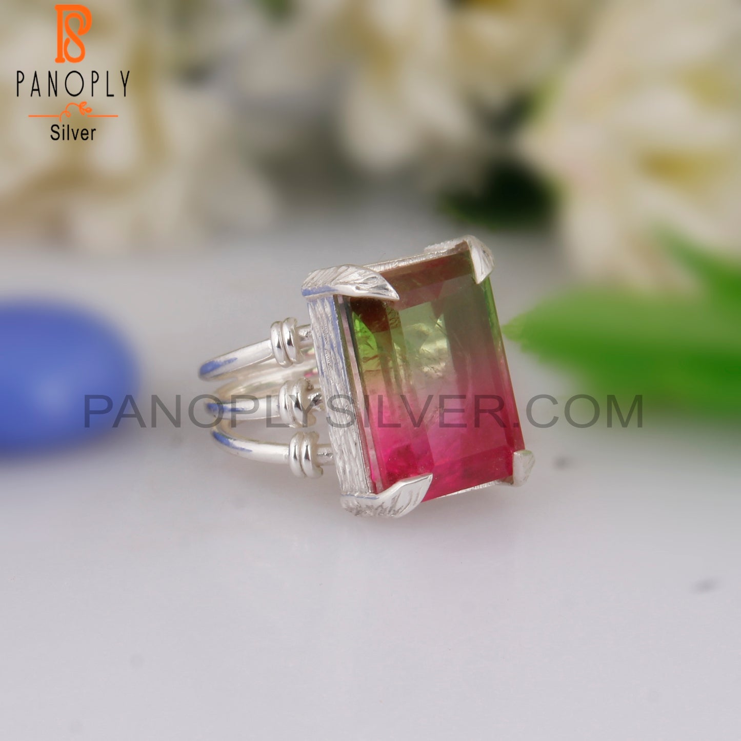 Bi-Colour Quartz Triplet 925 Sterling Silver Ring