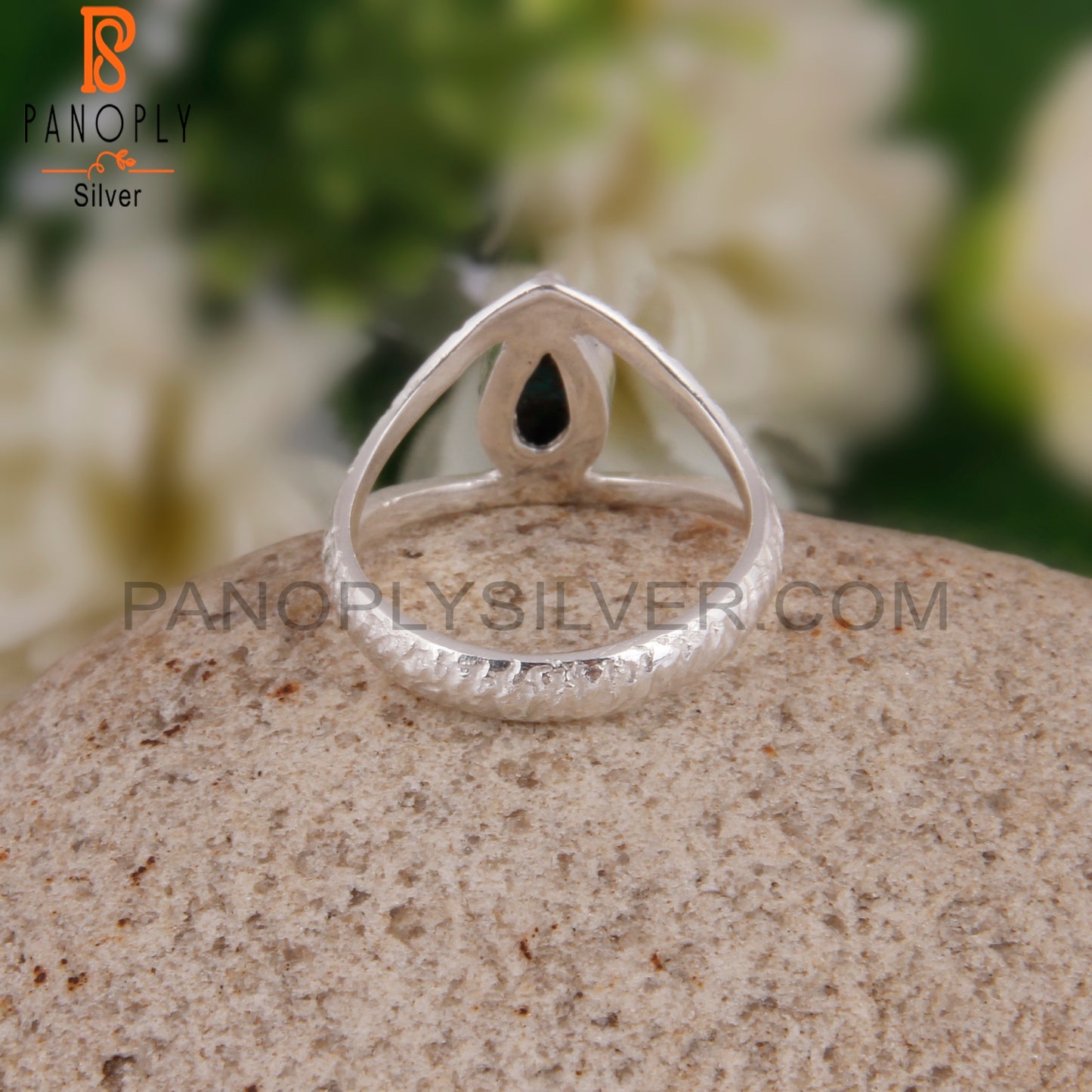 Boulder Turquoise Stylish Pear 925 Silver Classic Ring