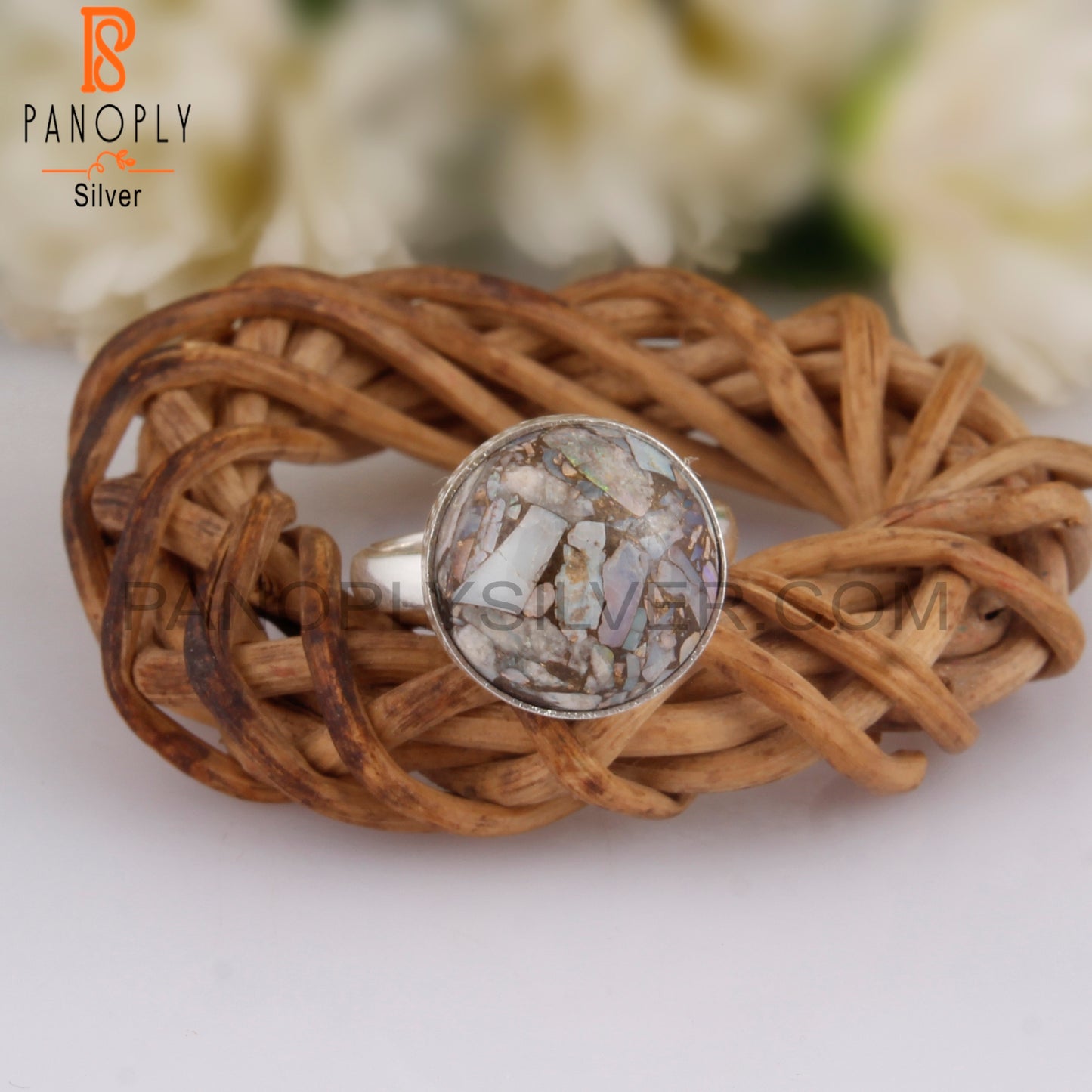 Mojave Ethiopian Opal Round 925 Sterling Silver Ring Jewelry