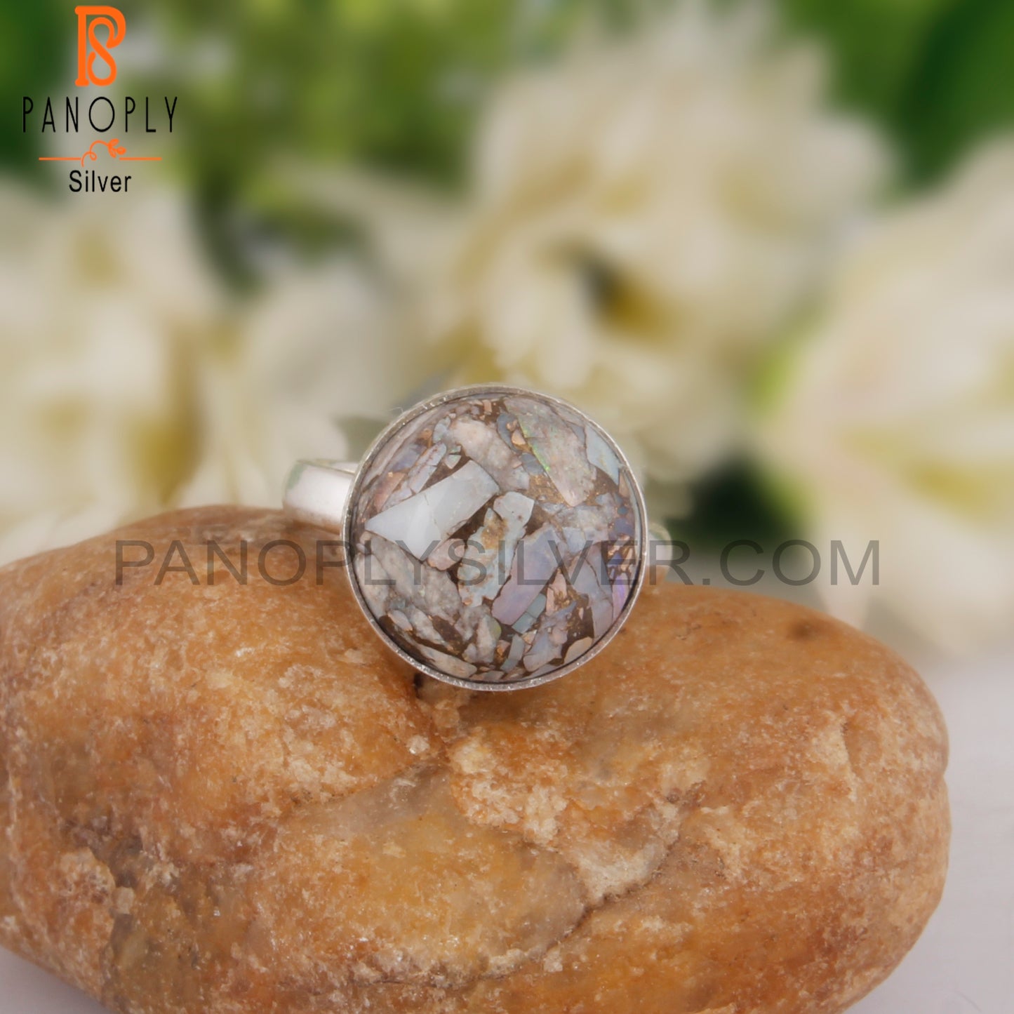 Mojave Ethiopian Opal Round 925 Sterling Silver Ring Jewelry