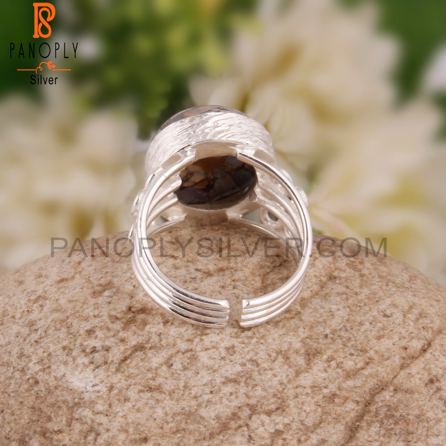 Stylish Mojave Copper Opal Round 925 Sterling Silver Ring