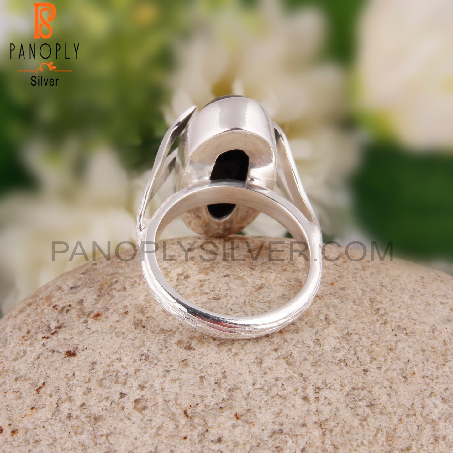 Black Onyx Designer Oval Shape 925 Sterling Silver Ring