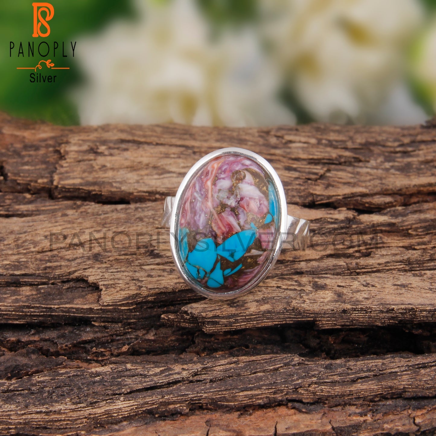 Mojave Oyster Turquoise Oval Sterling Silver Ring