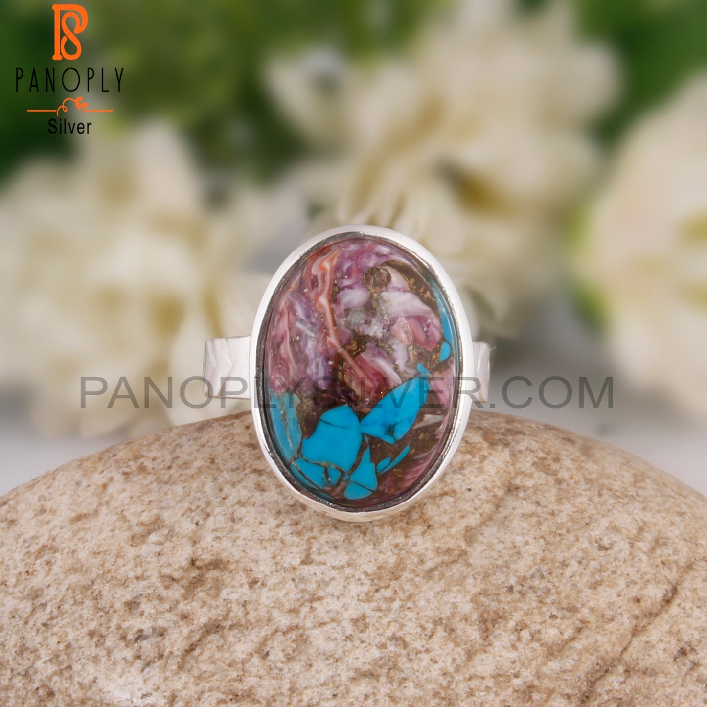 Mojave Oyster Turquoise Oval Sterling Silver Ring